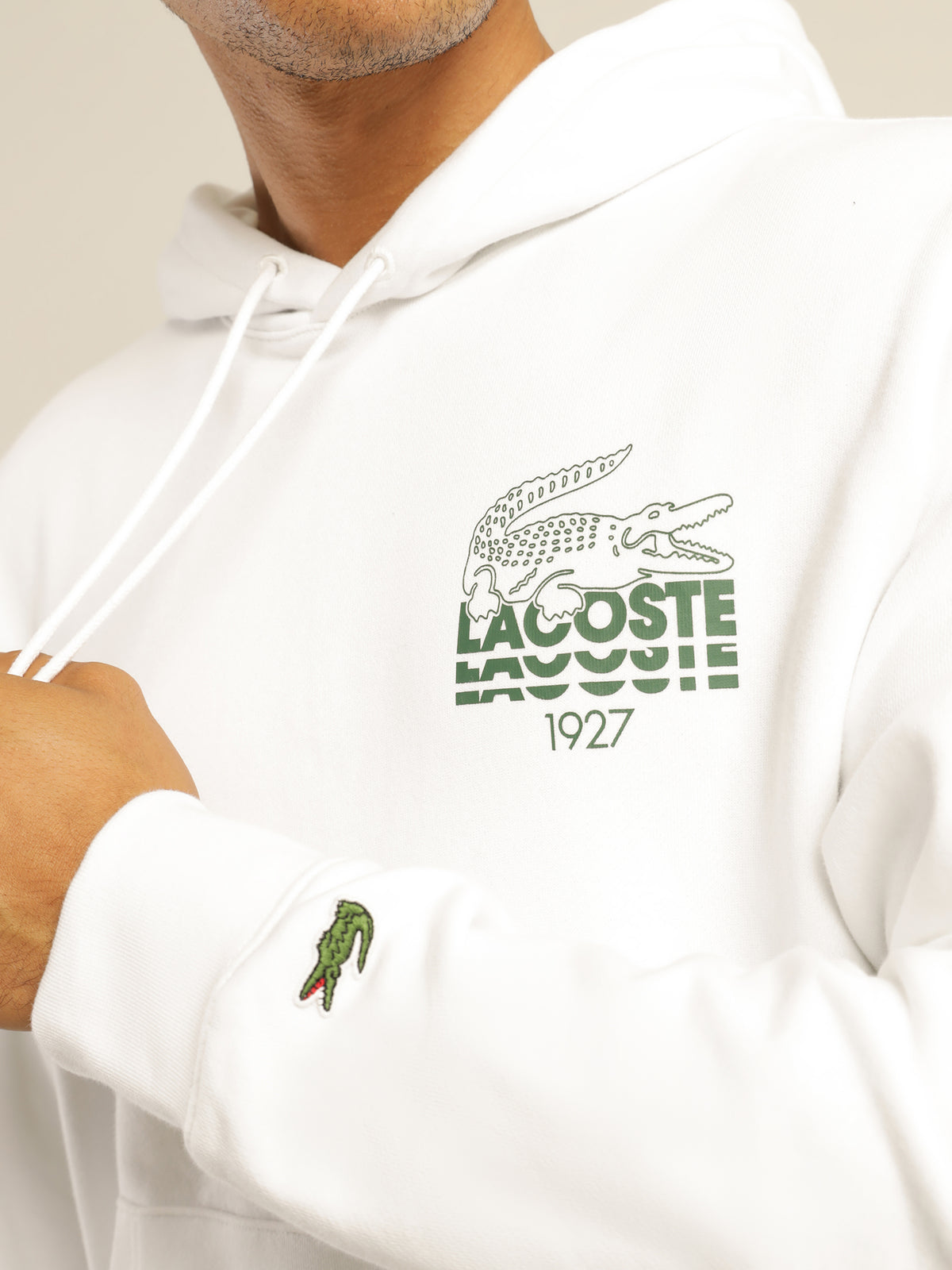 Lifestyle Logo Croc Hoodie in White