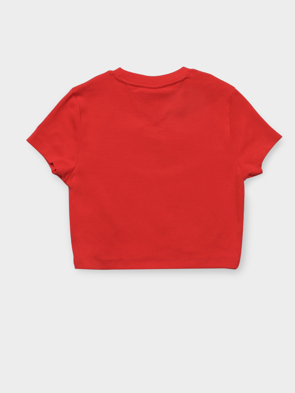 Baby Cropped Timeless Logo T-Shirt in Deep Crimson Red