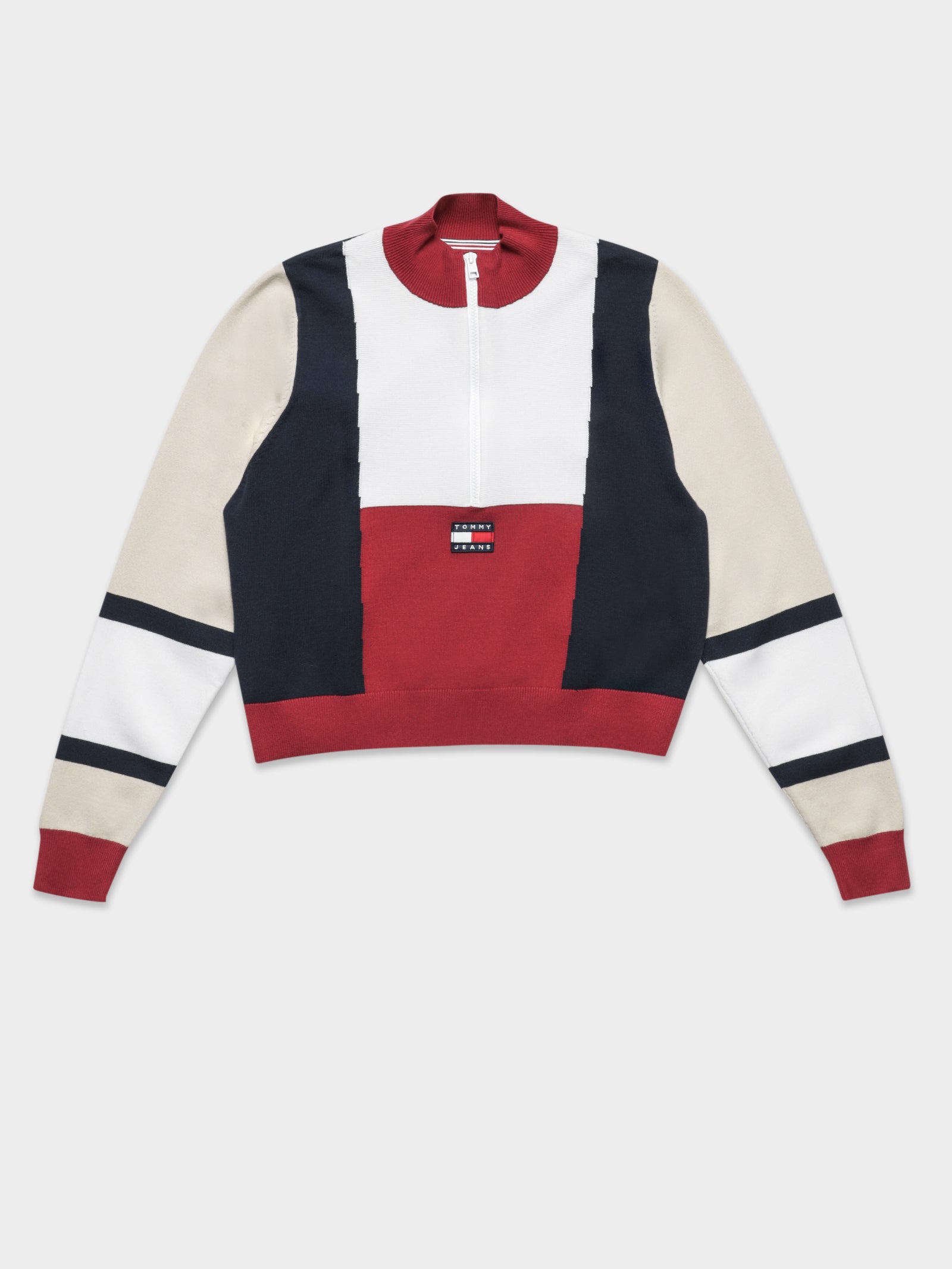 Colour-Blocked Half-Zip Jumper