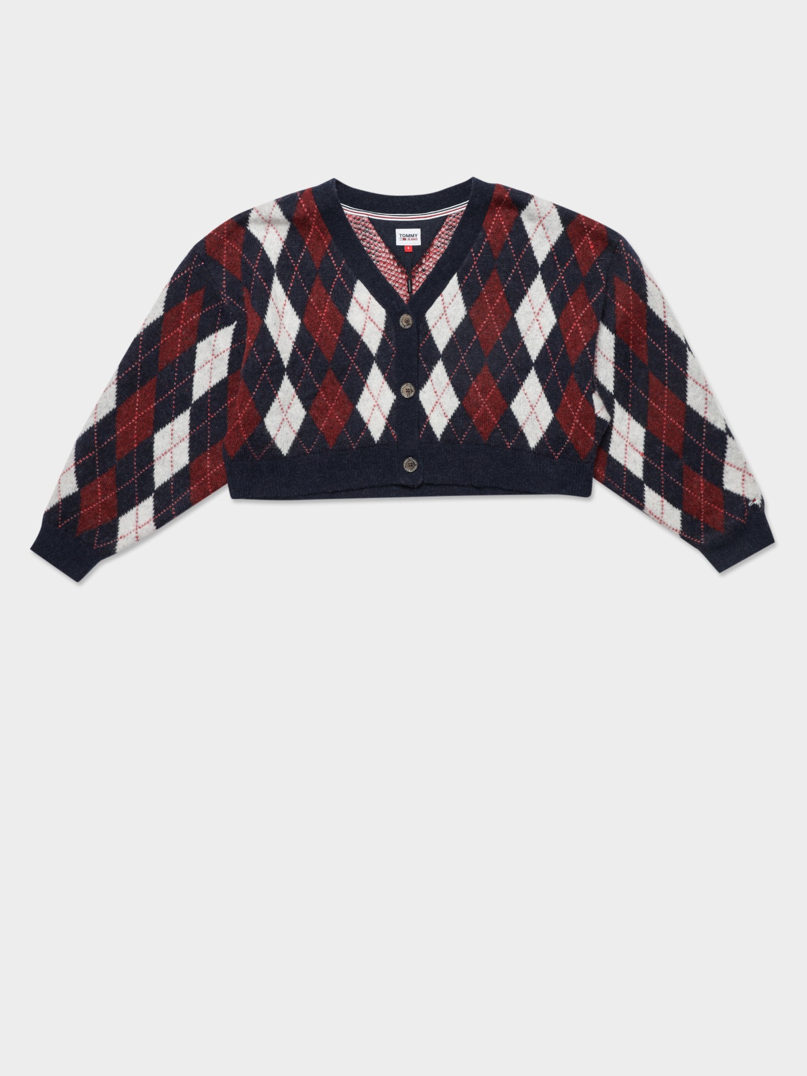 Argyle Cropped Cardigan