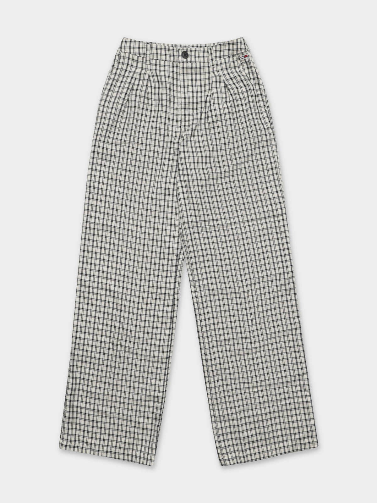 Relaxed Wide-Leg Pants in Two Tone Plaid
