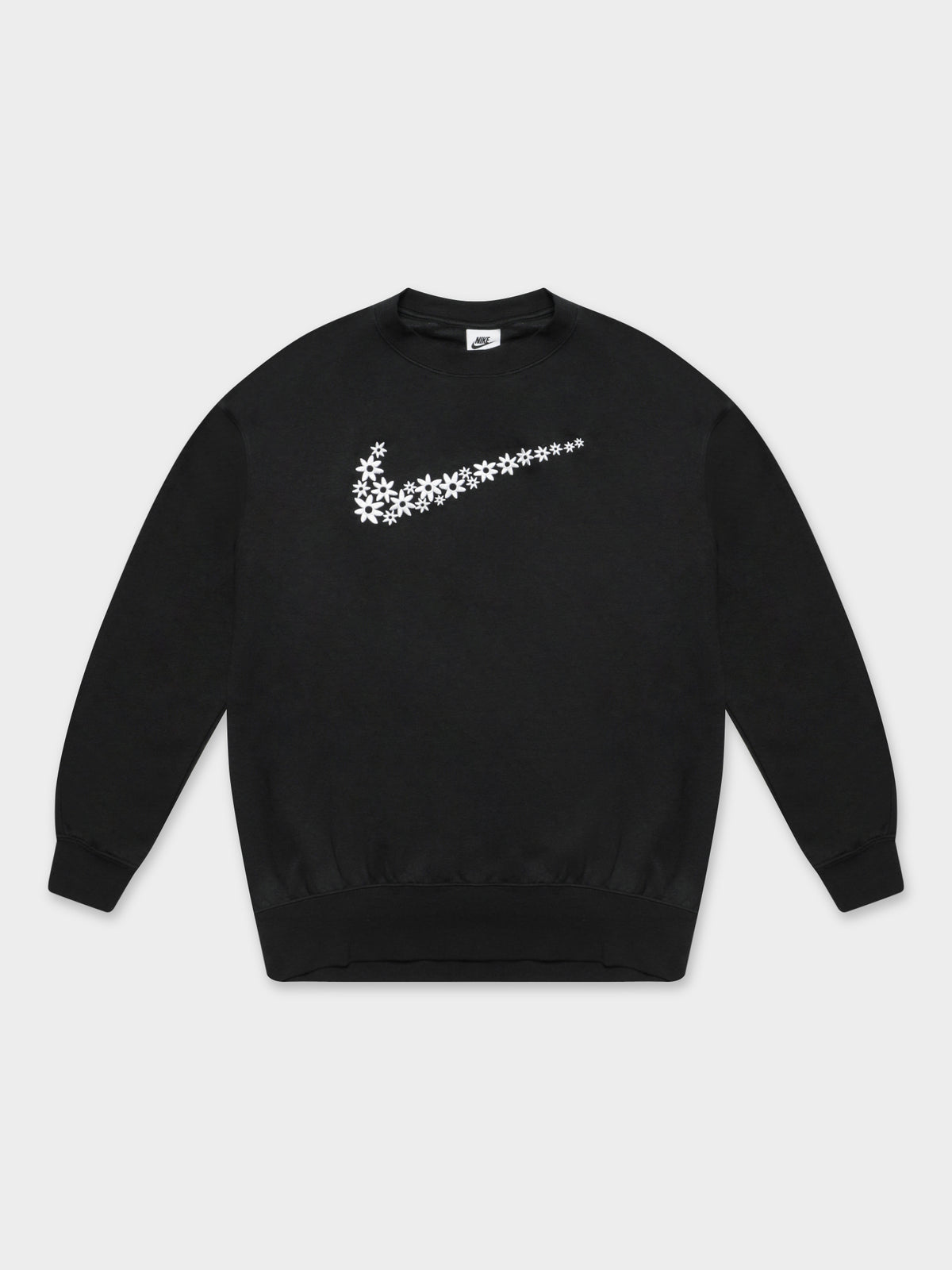 Nike Sportswear Fleece Crew Sweater | Black/White