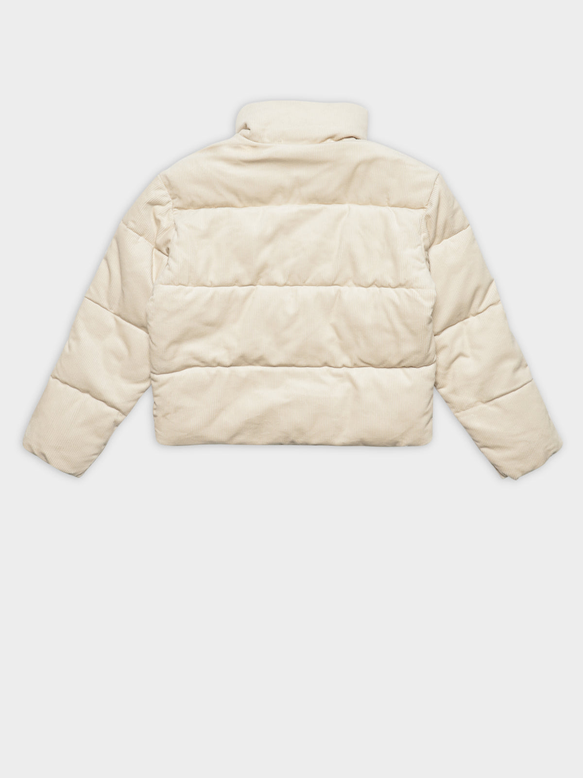 Corduroy Padded Puffer Jacket in Smooth Stone