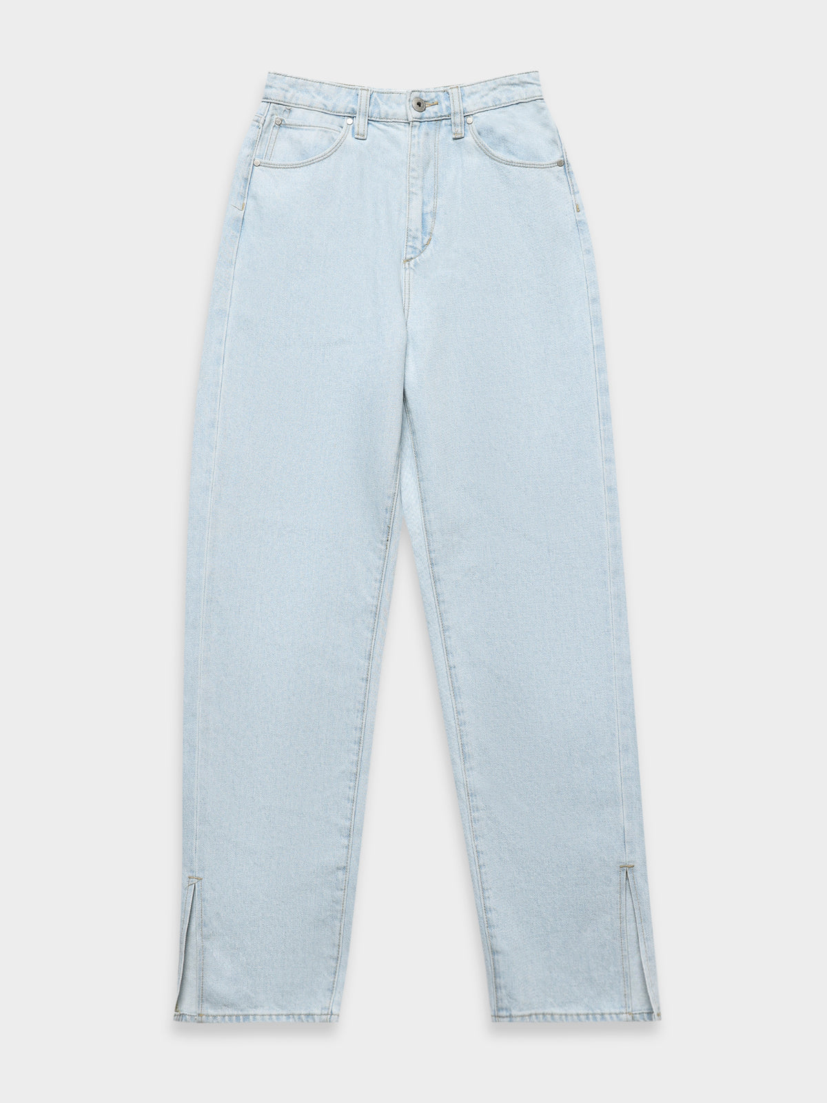 Hailey Baggy Split Jeans in Vintage Blue