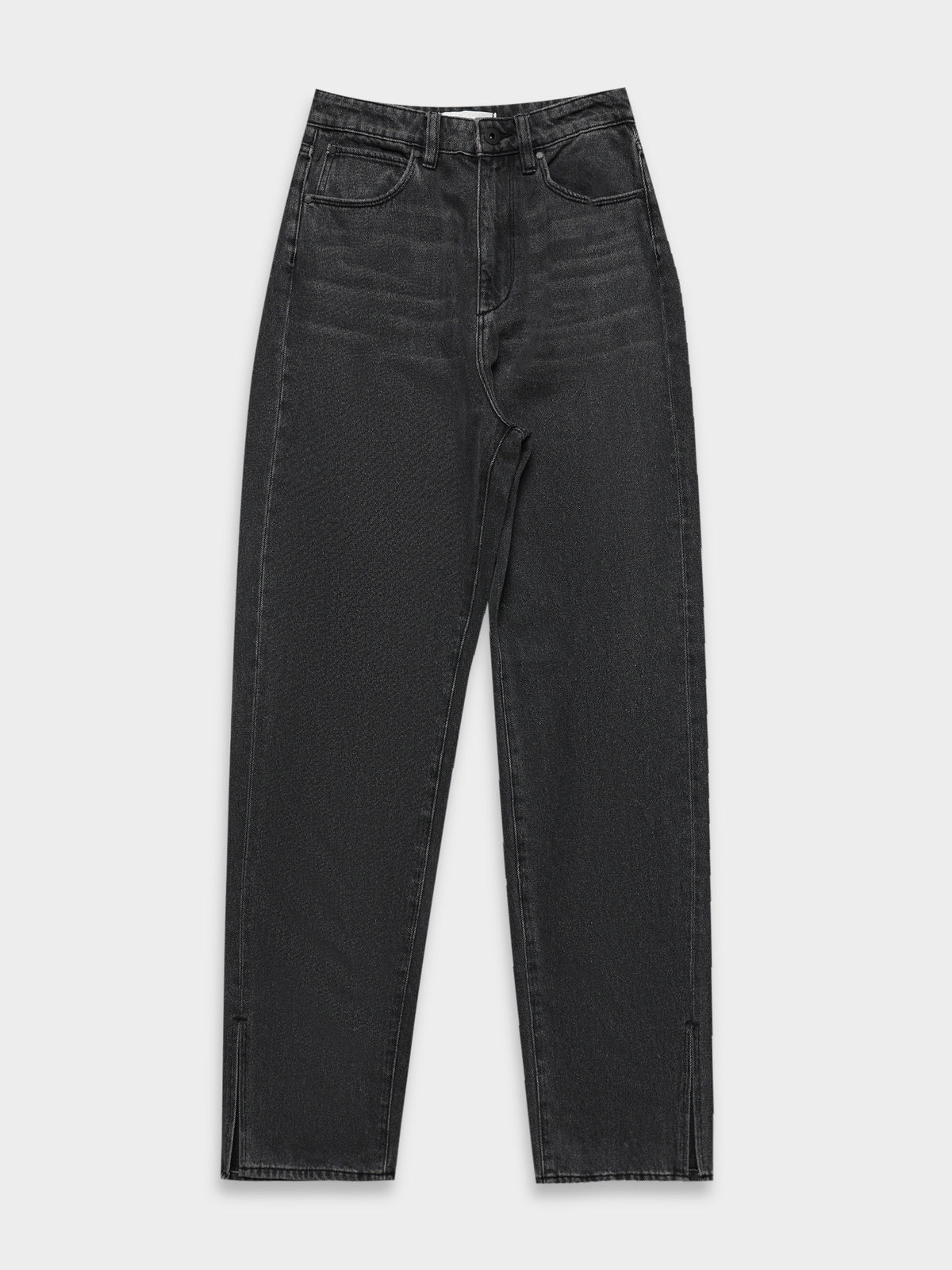 Hailey Baggy Split Jeans in Washed Black