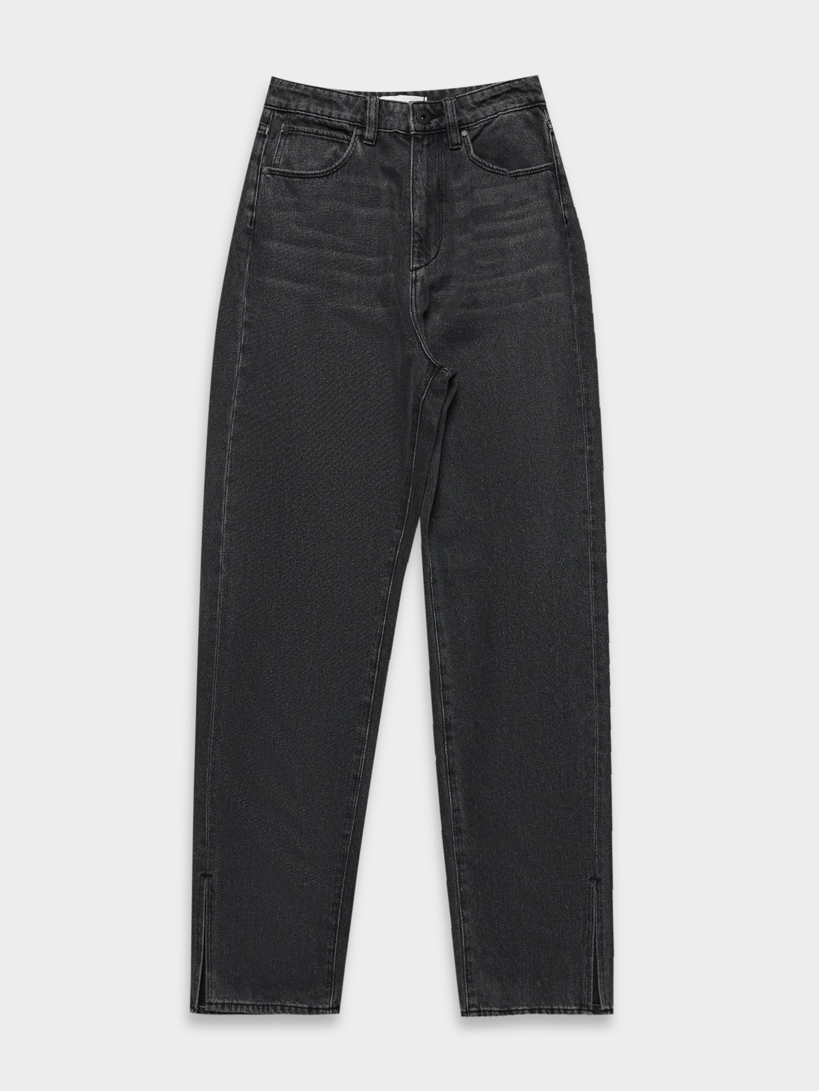Hailey Baggy Split Jeans in Washed Black - Glue Store