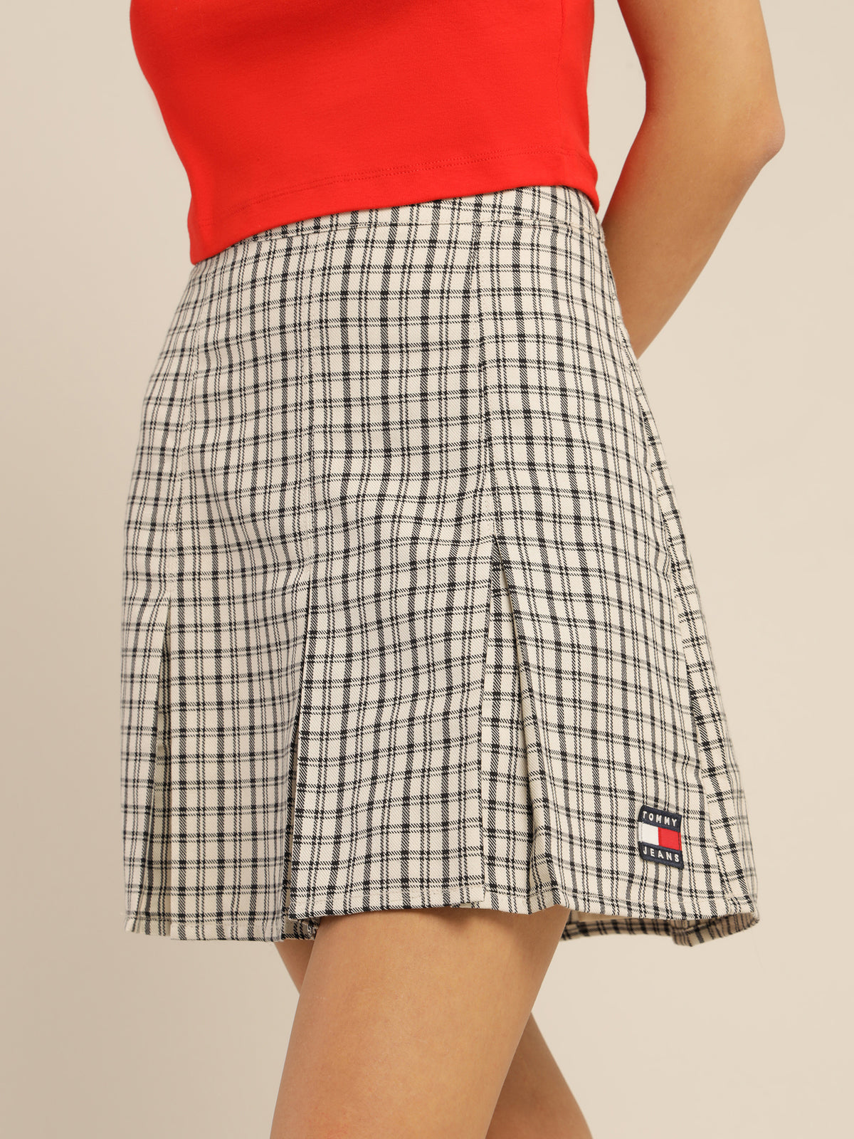 Varsity Mini Skirt in Two Tone Plaid