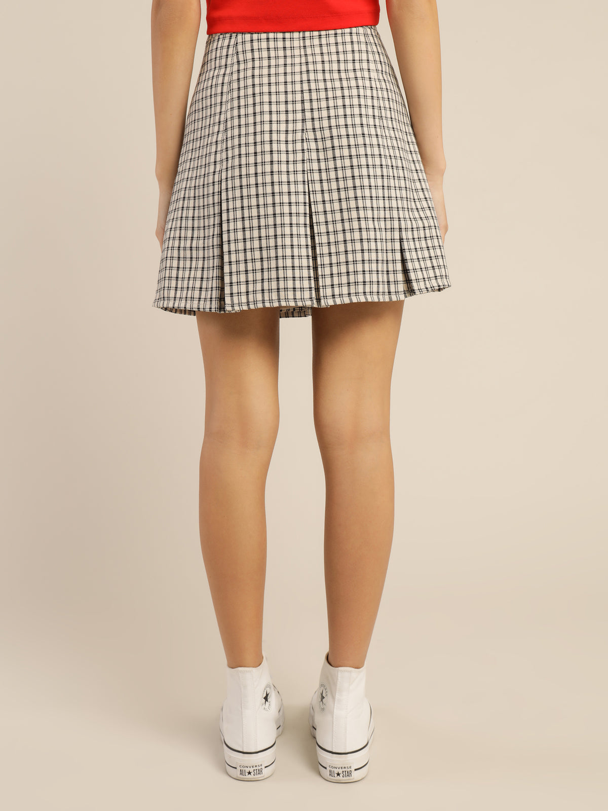 Varsity Mini Skirt in Two Tone Plaid