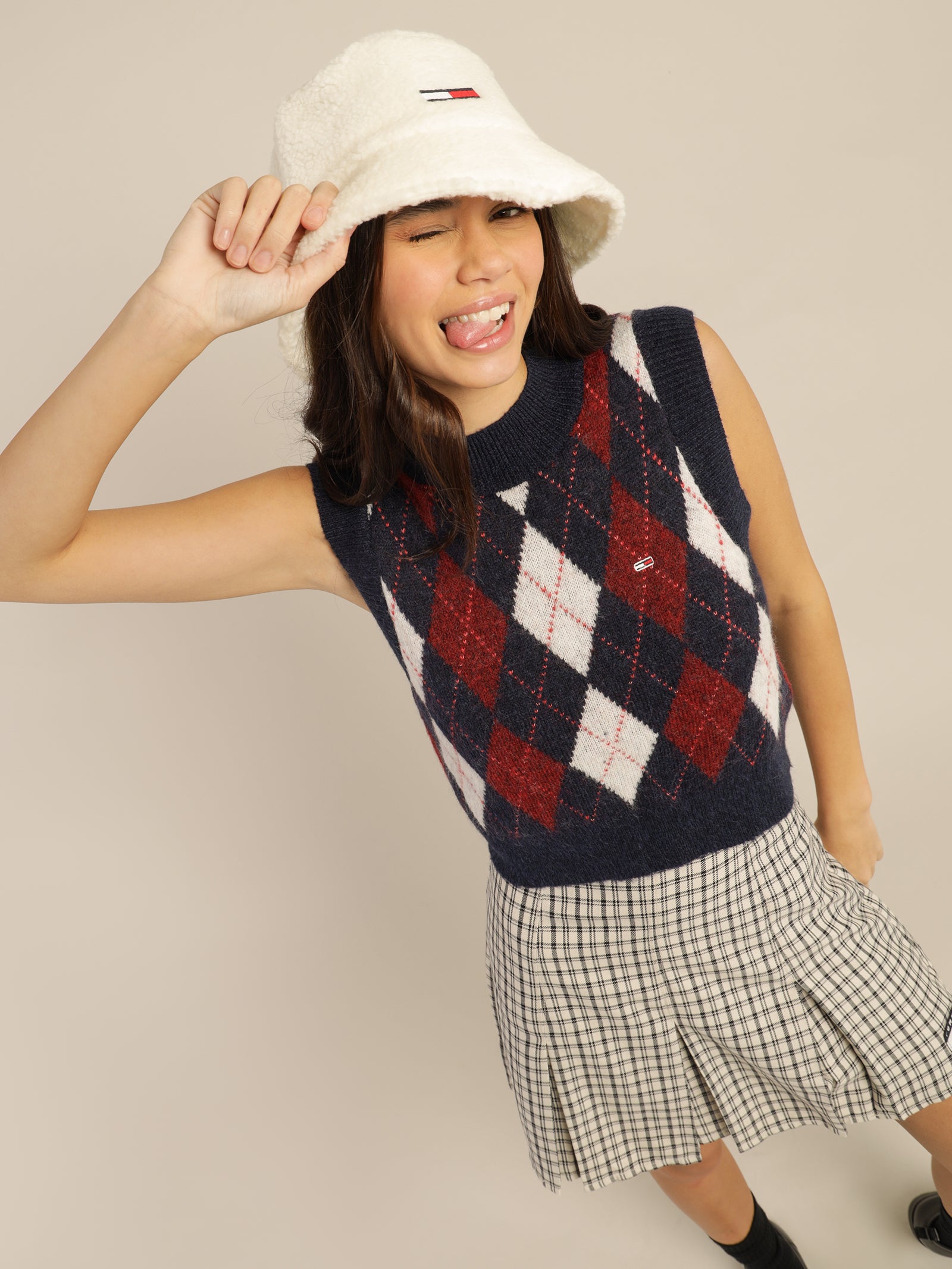 Argyle Cropped Vest
