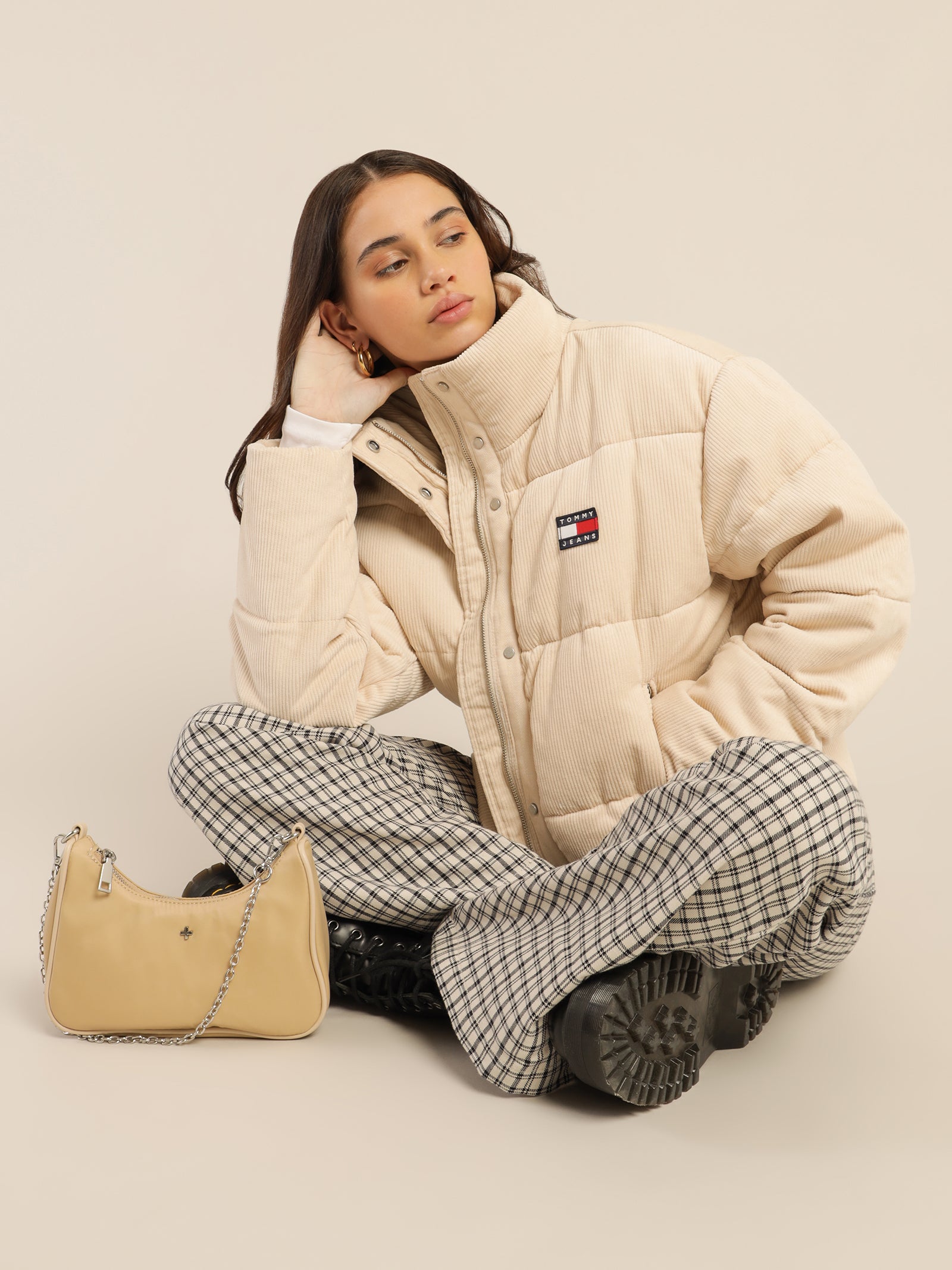 Tommy Hilfiger Corduroy Padded Puffer Jacket Smooth Sto