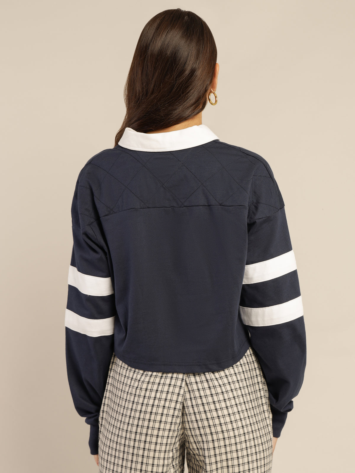Cropped Rugby Polo Jersey in Twilight Navy