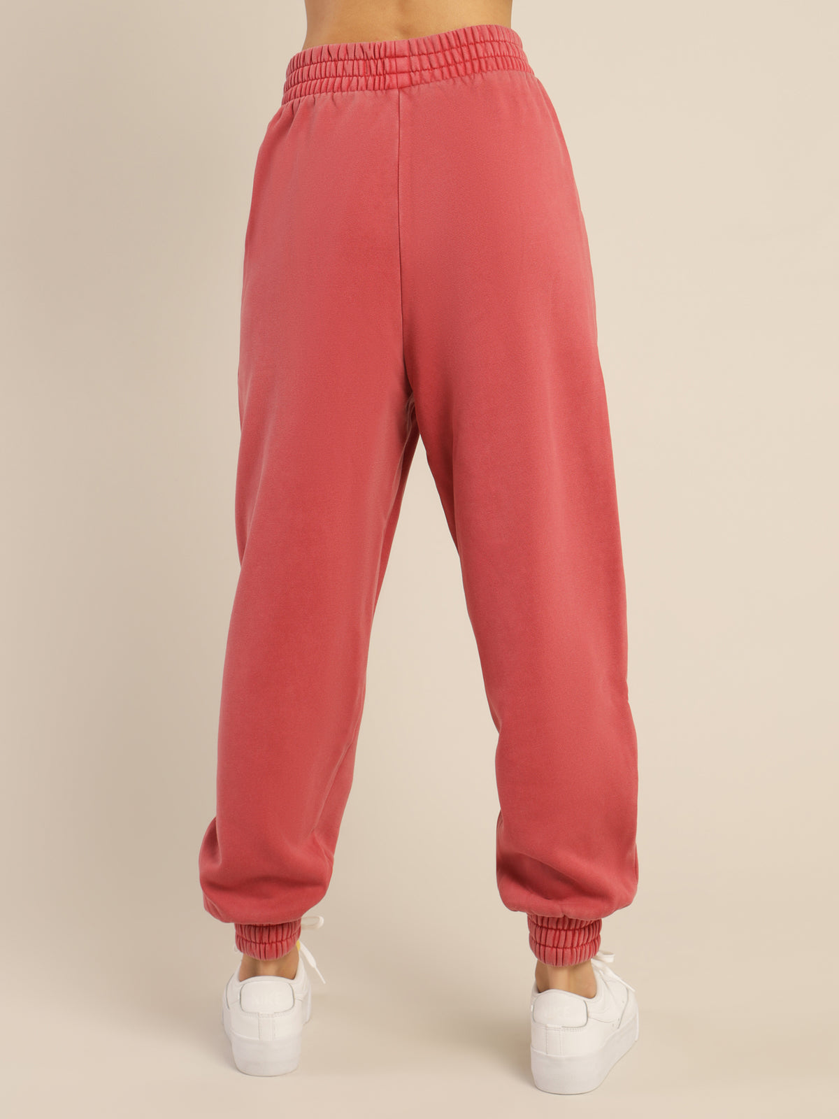 Relaxed Fit Logo Joggers in Cranberry Crush