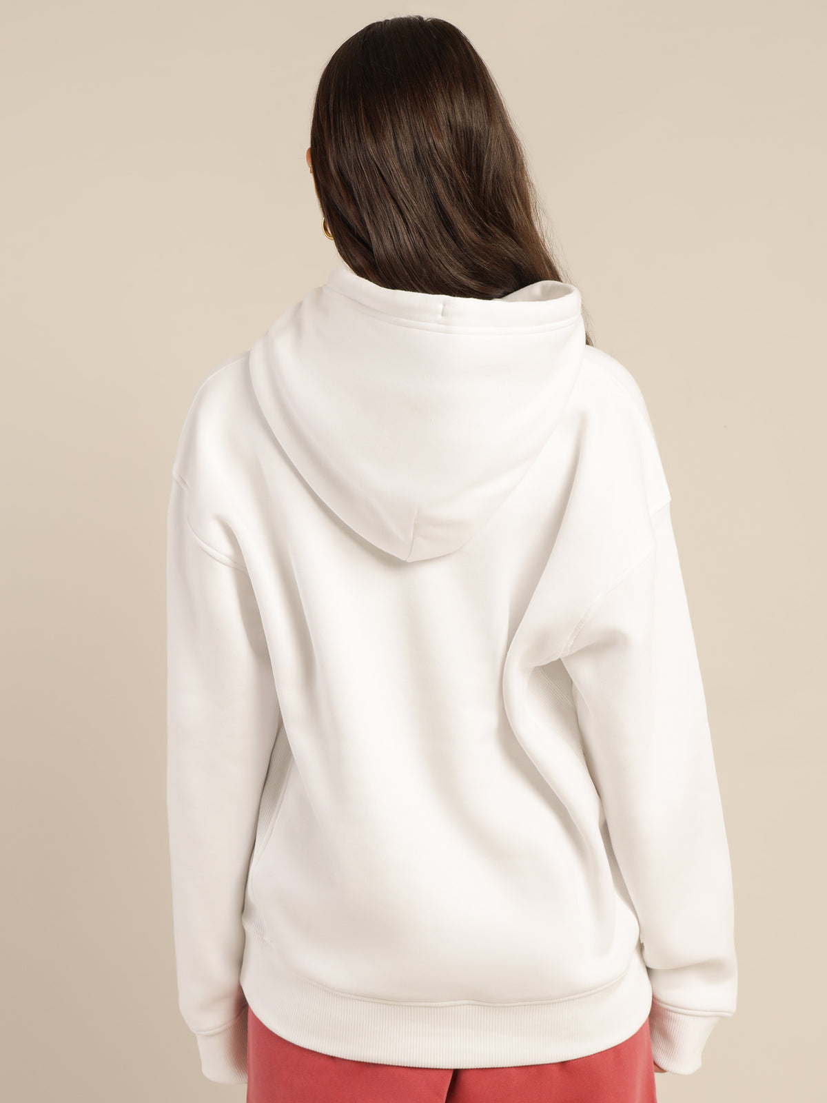 Relaxed Timeless Signature Logo Hoodie in White