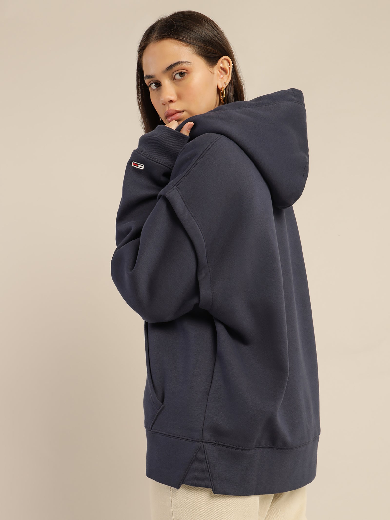 College Tiger Logo Relaxed Hoodie