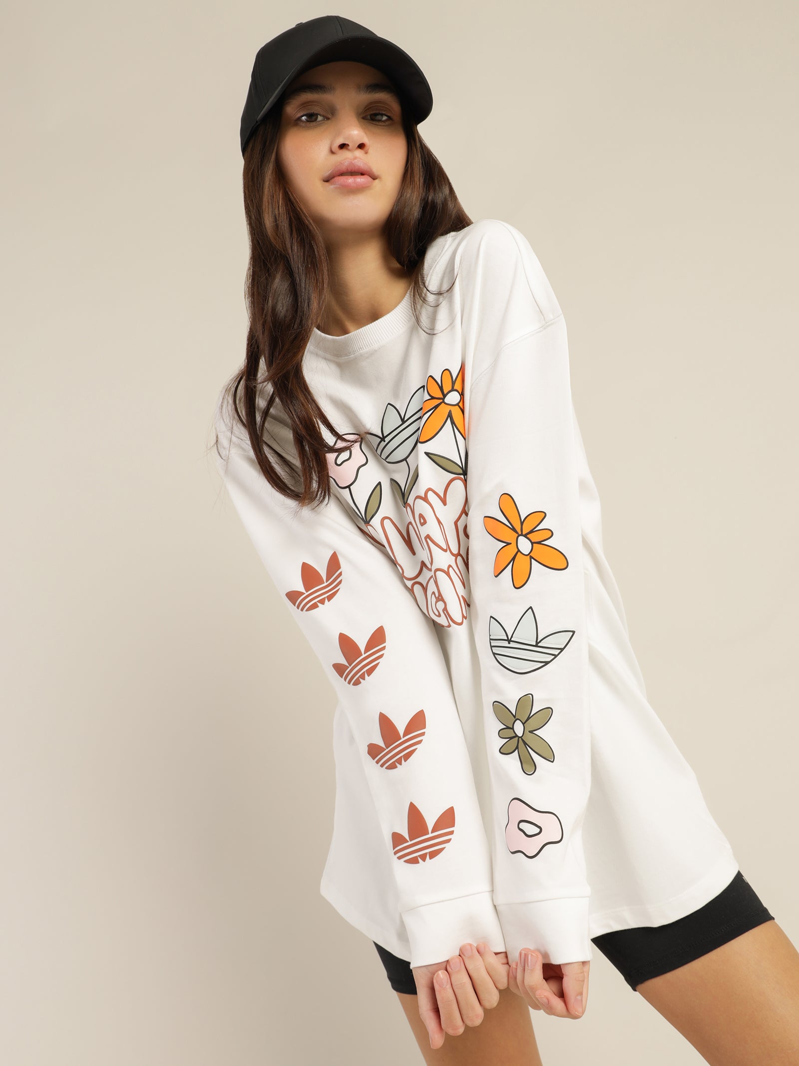 Adidas Graphic Long Sleeve T-Shirt White Glue Store - Main Image