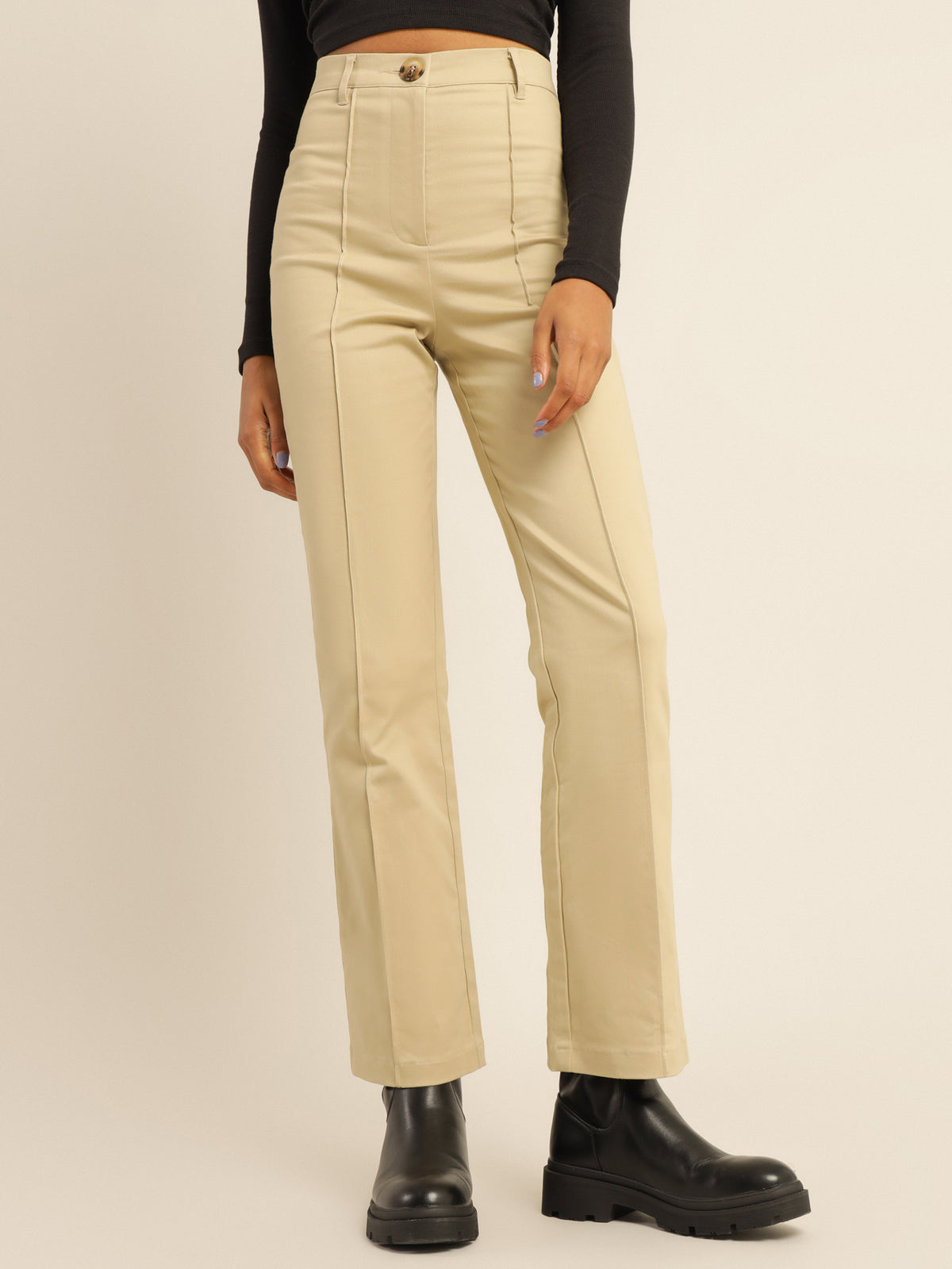 Lana Stretch Pants in Taupe