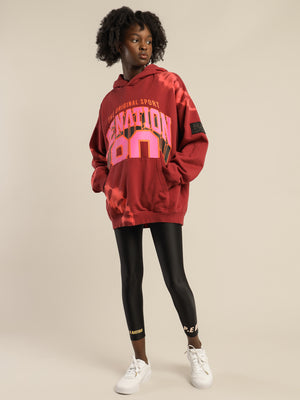 Flyaway Hoodie in Garnet Red Tie-Dye - Glue Store