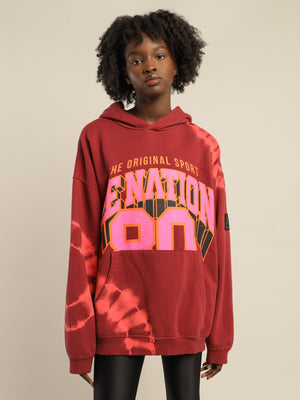 Flyaway Hoodie in Garnet Red Tie-Dye - Glue Store