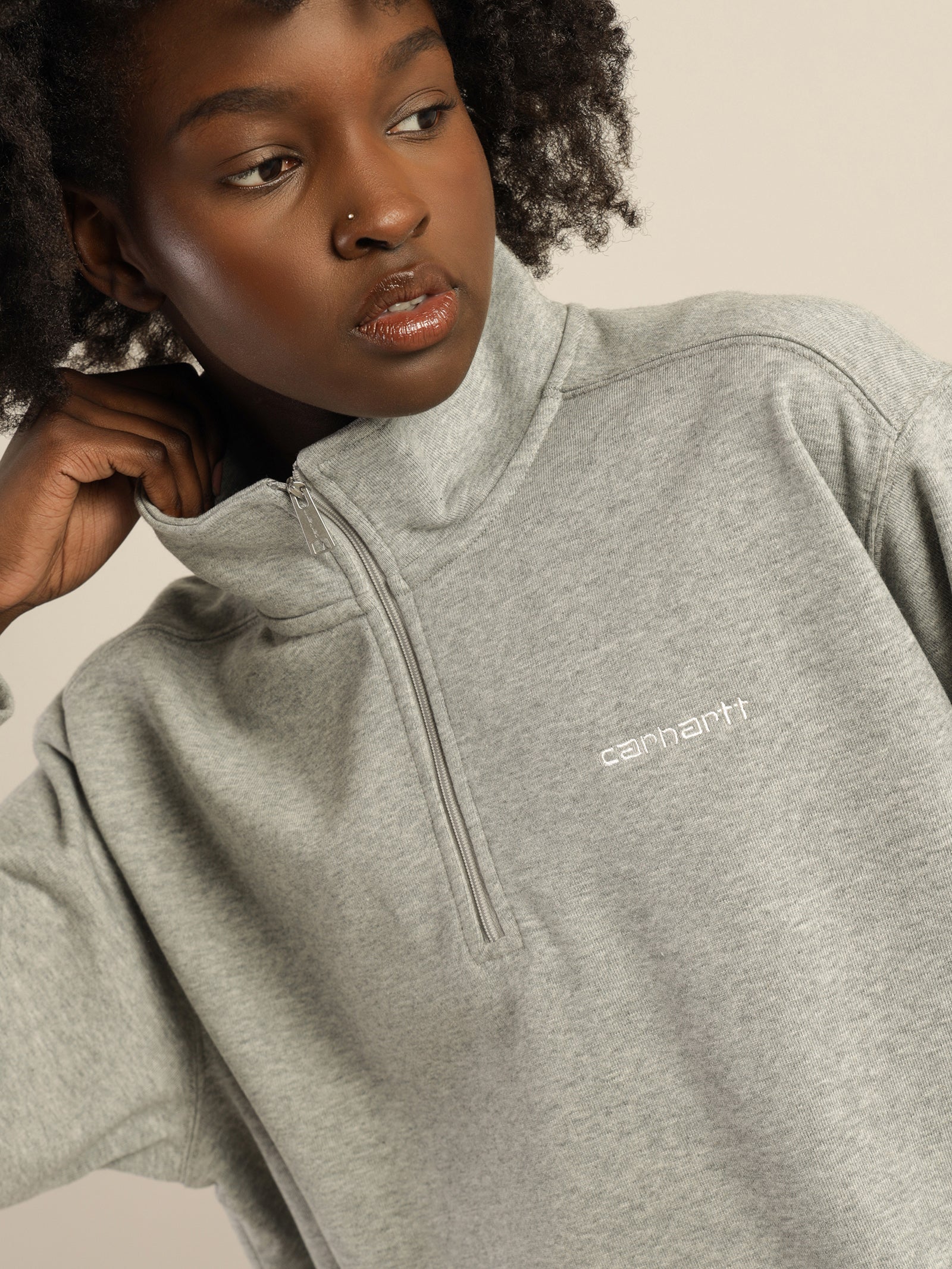 Script Embroidery Highneck Sweater