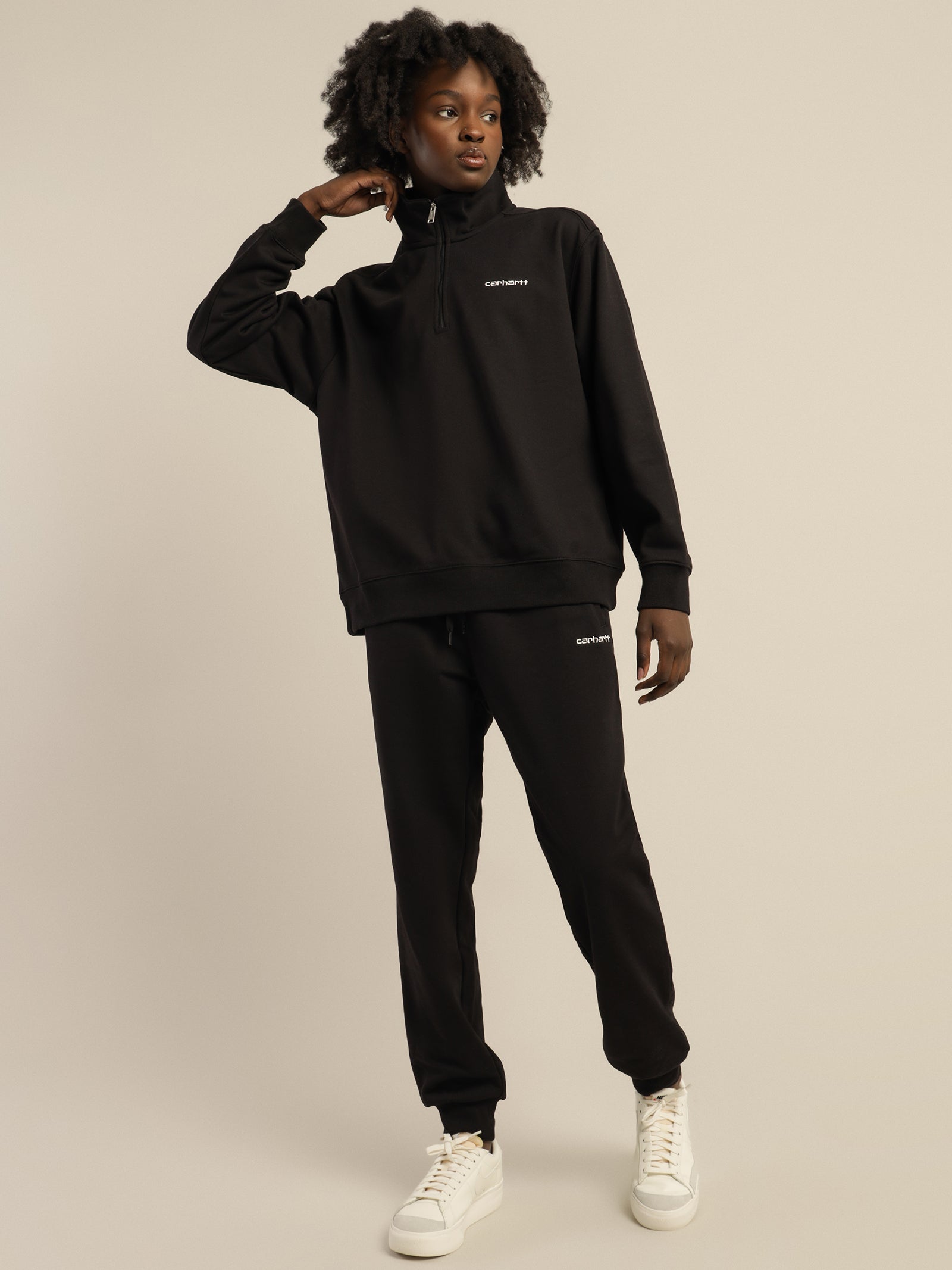 Script Embroidery Highneck Sweater