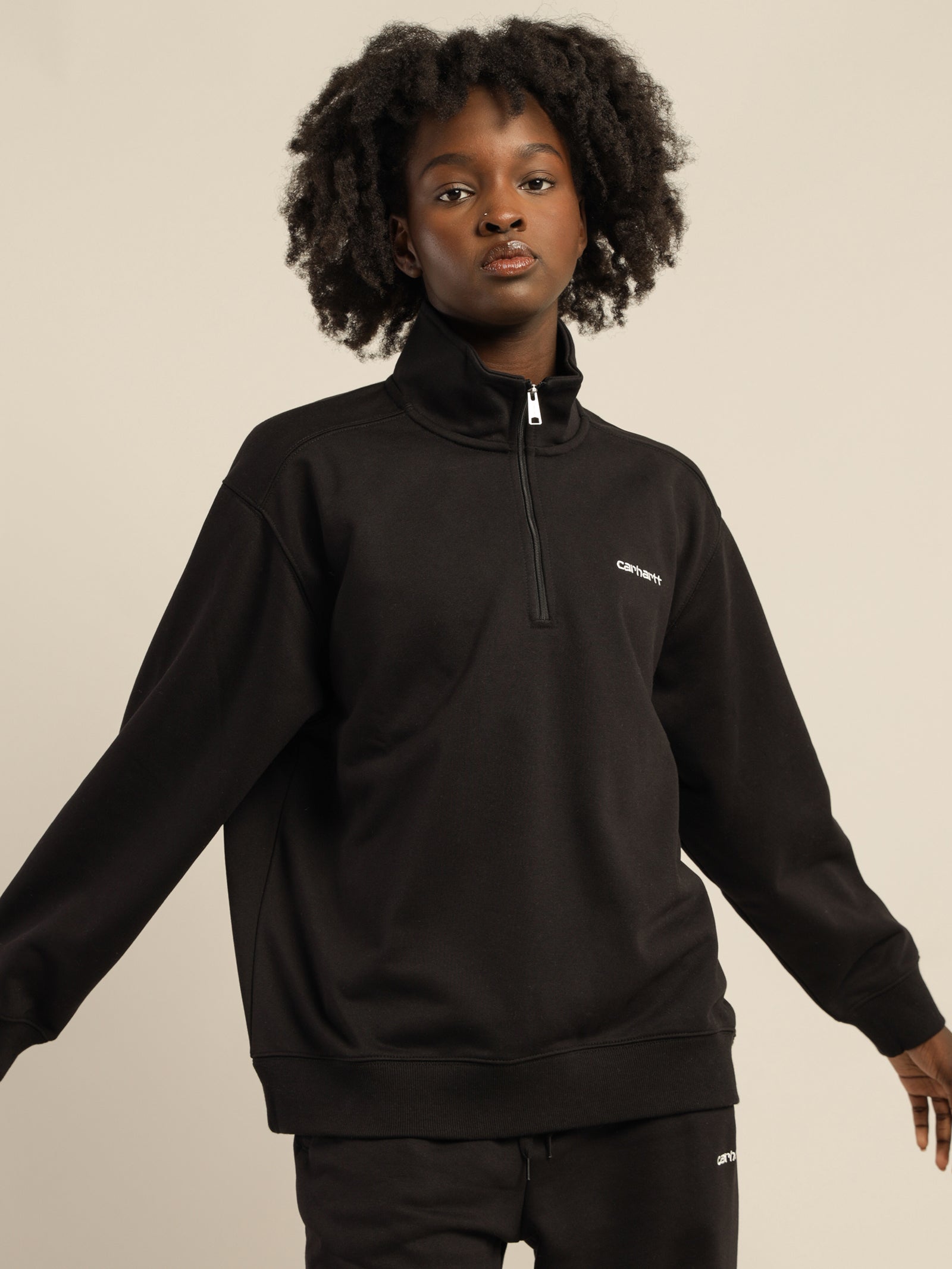 Script Embroidery Highneck Sweater