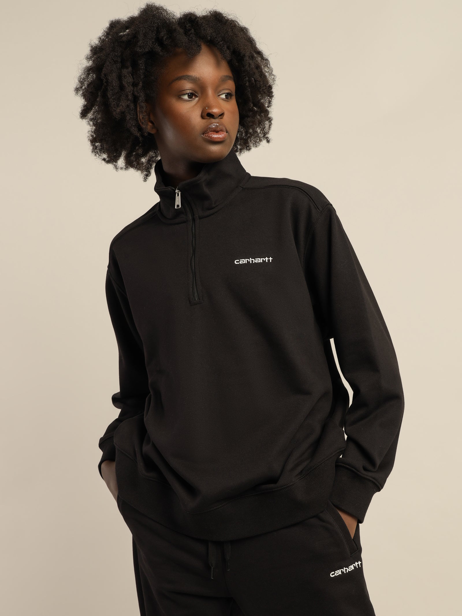 Script Embroidery Highneck Sweater