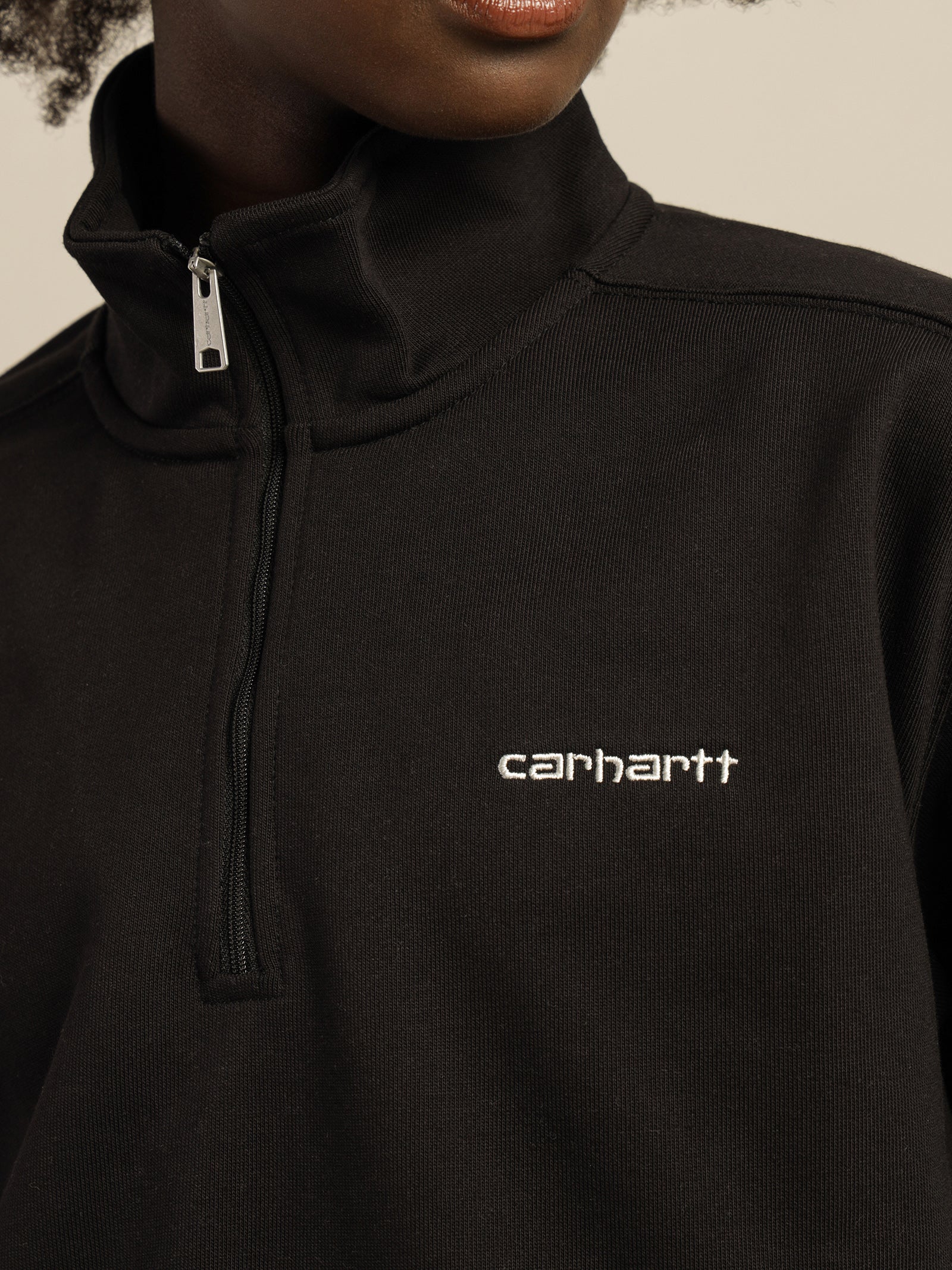 Script Embroidery Highneck Sweater