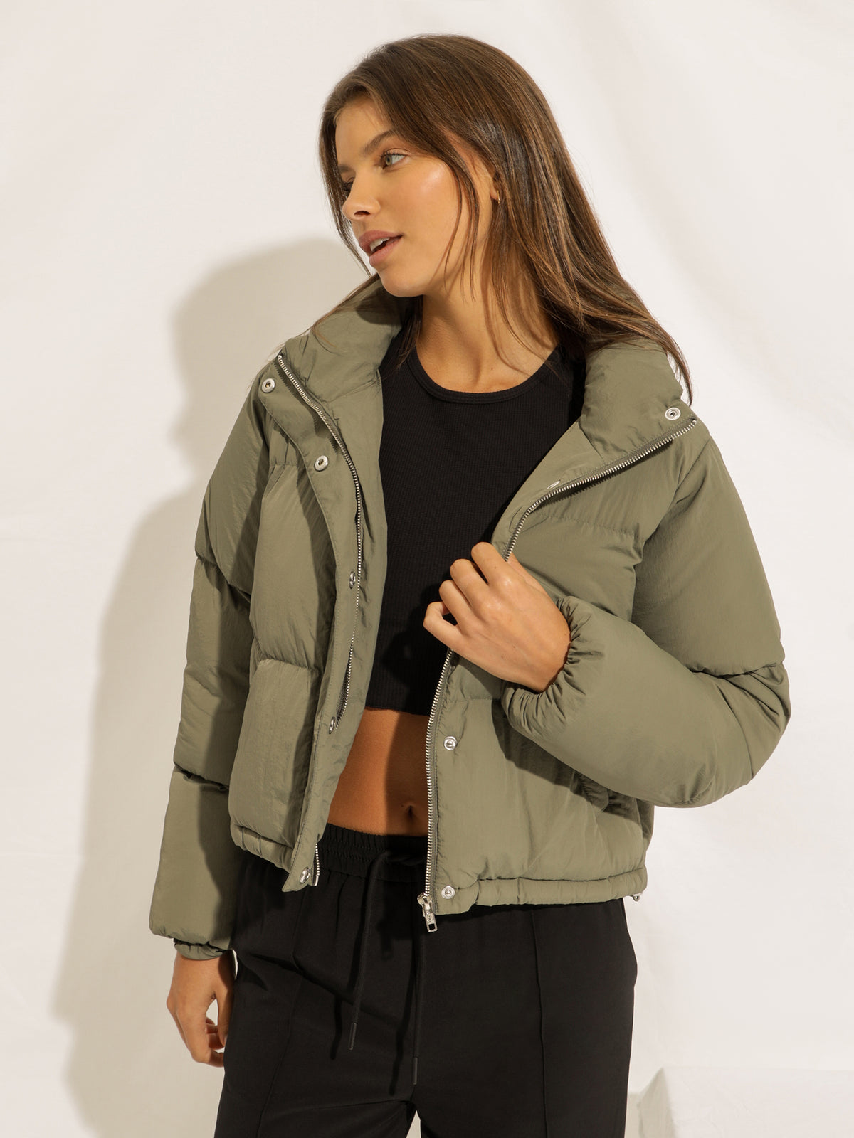 Topher Puffer Jacket in Willow Green