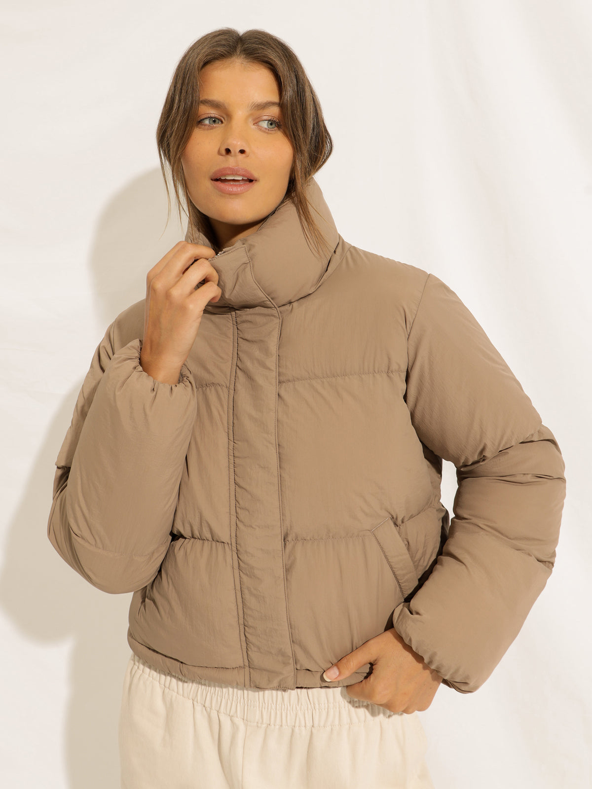 Topher Puffer Jacket in Carob Brown