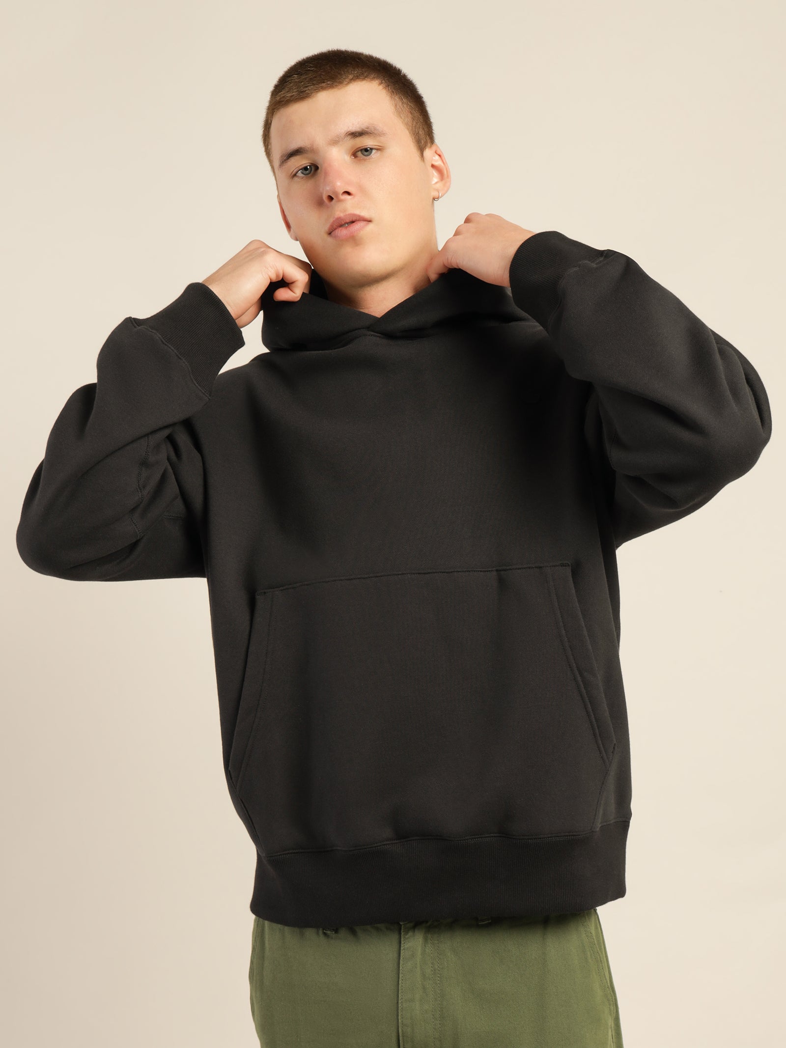 Trefoil hoodie black metallic gold Clearance