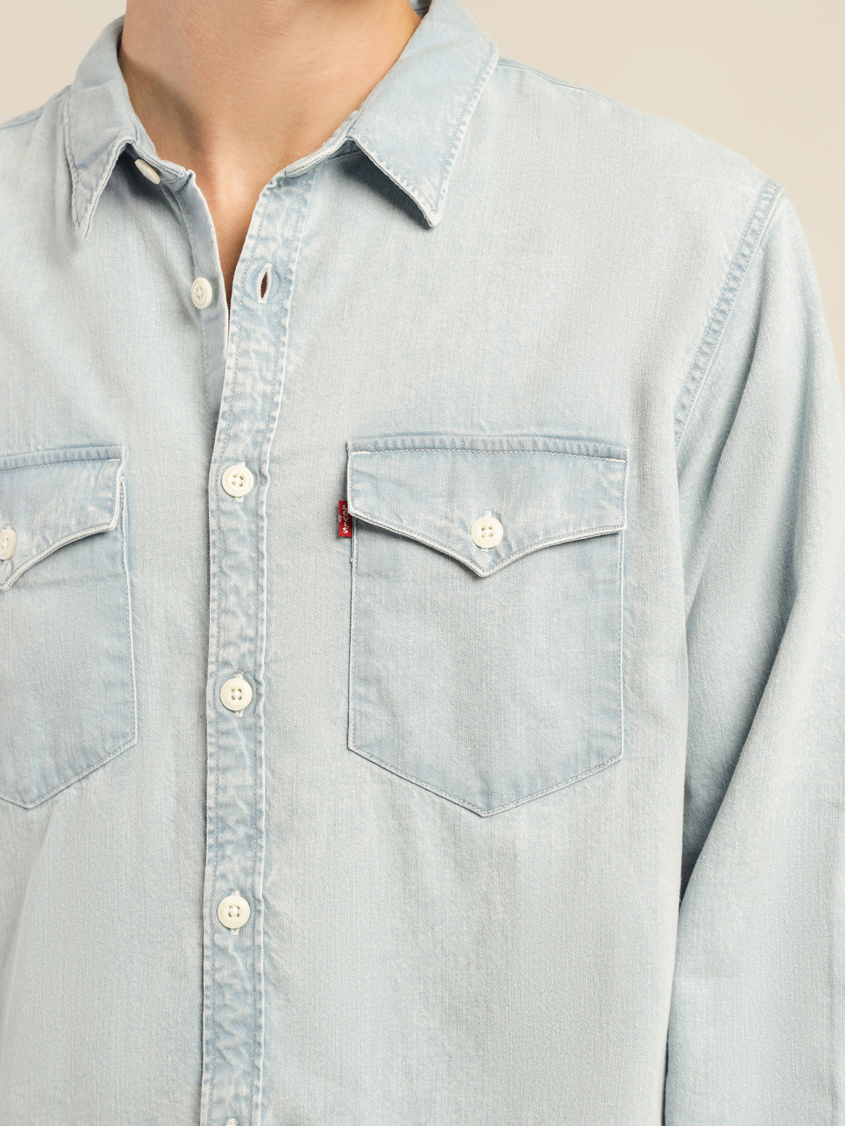 Relaxed Fit Western Shirt in Blue