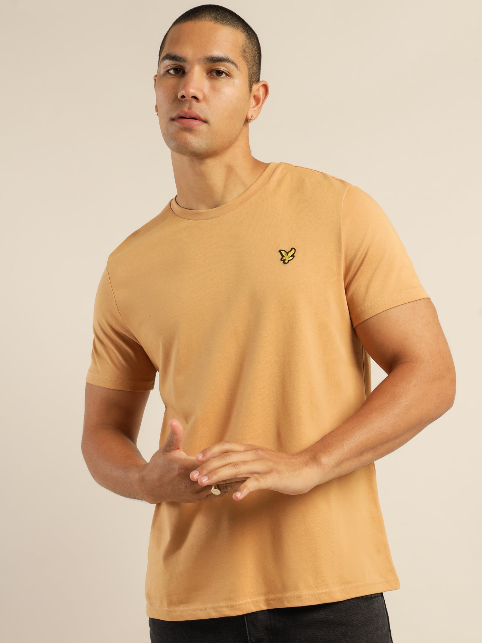 Plain T-Shirt in Tan