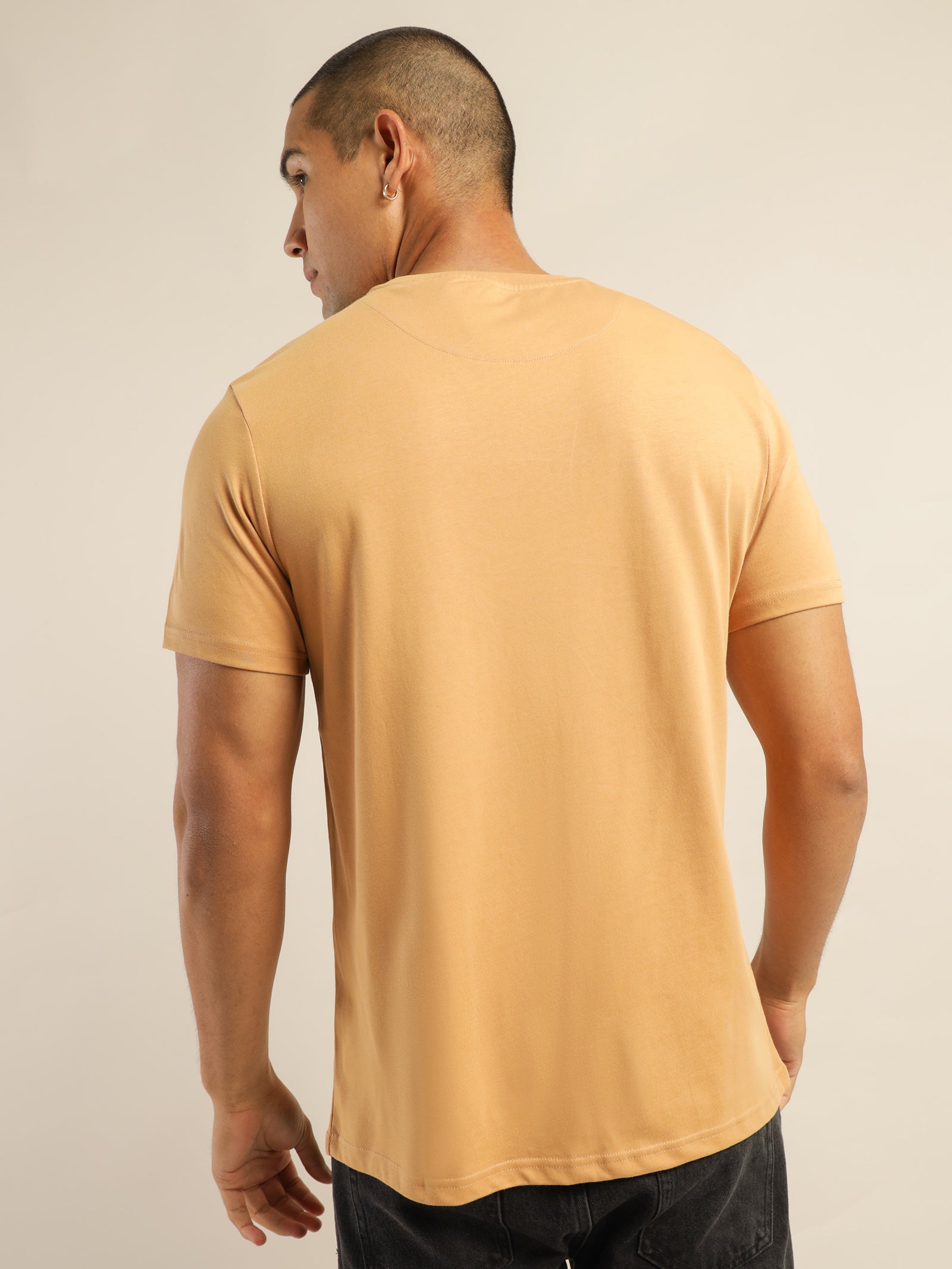 Plain T-Shirt in Tan