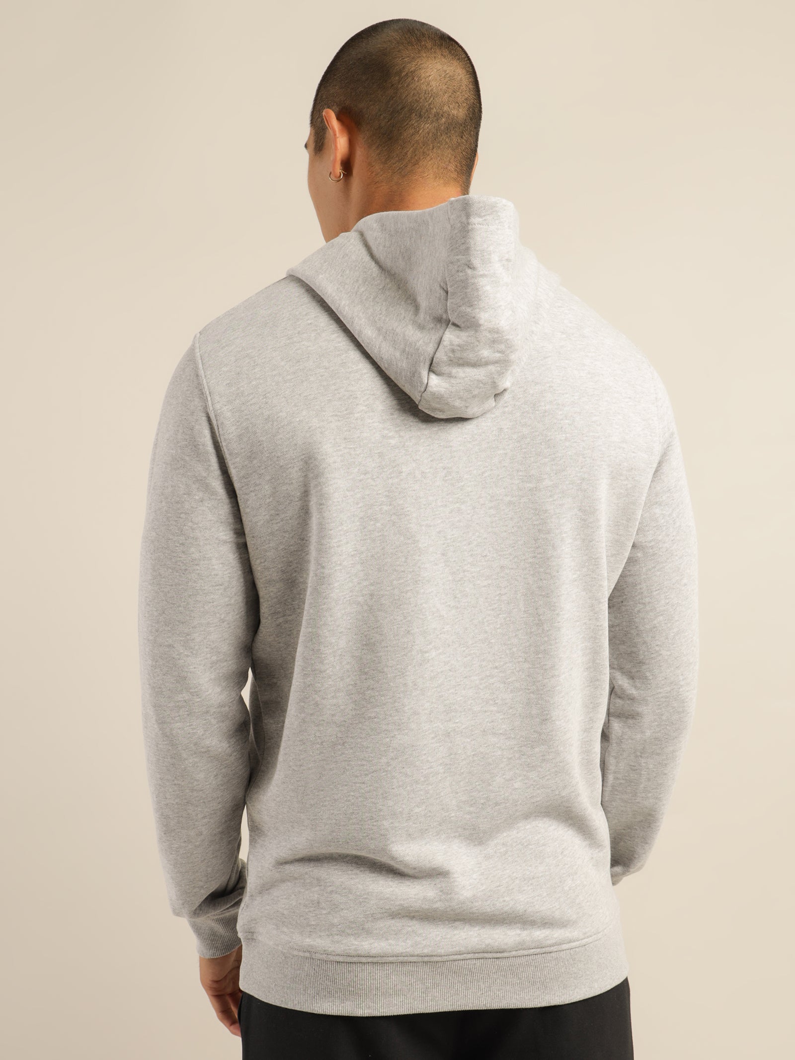 Long Sleeve Pullover Hood in Light Grey Marle