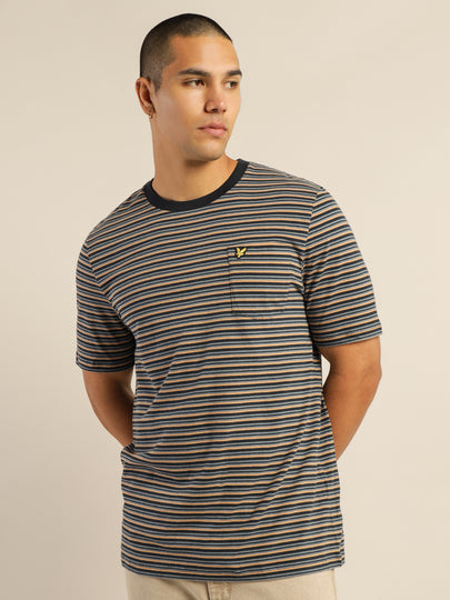 Brushed Stripe T-Shirt in Navy
