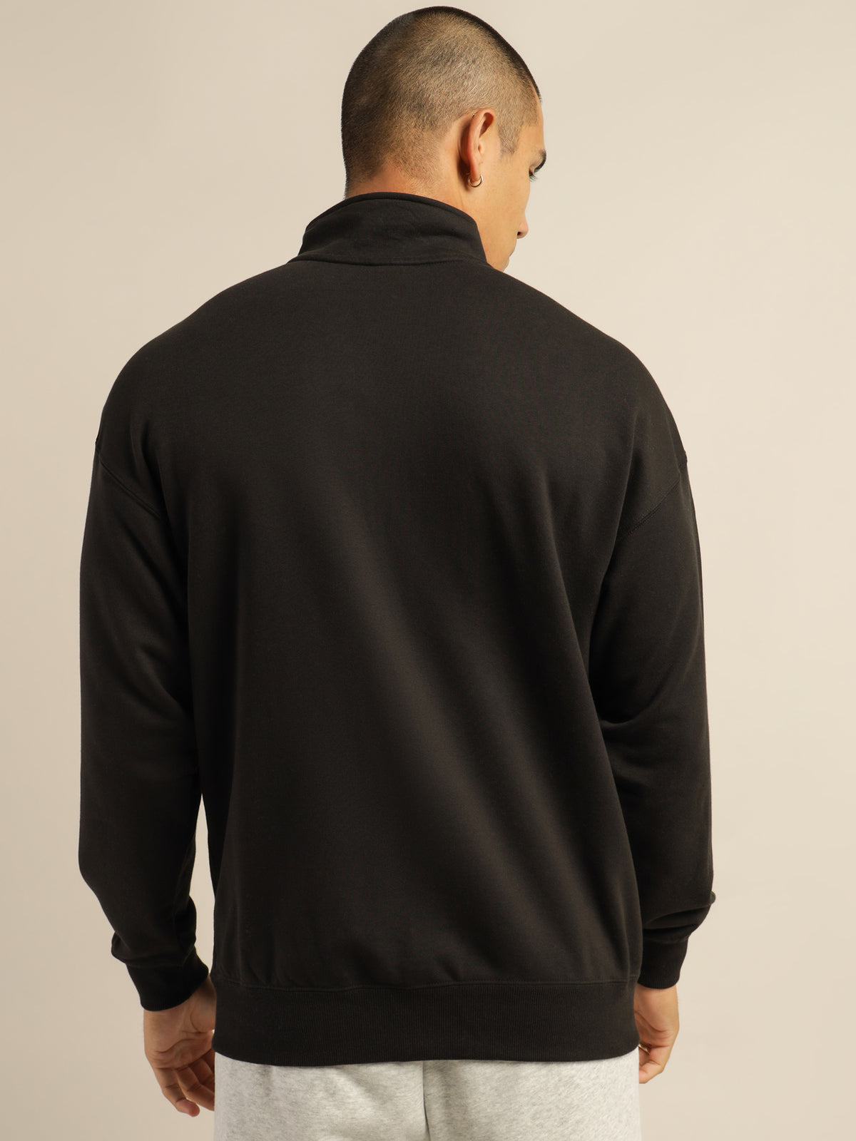 Classic Half Zip Sweatshirt in Black