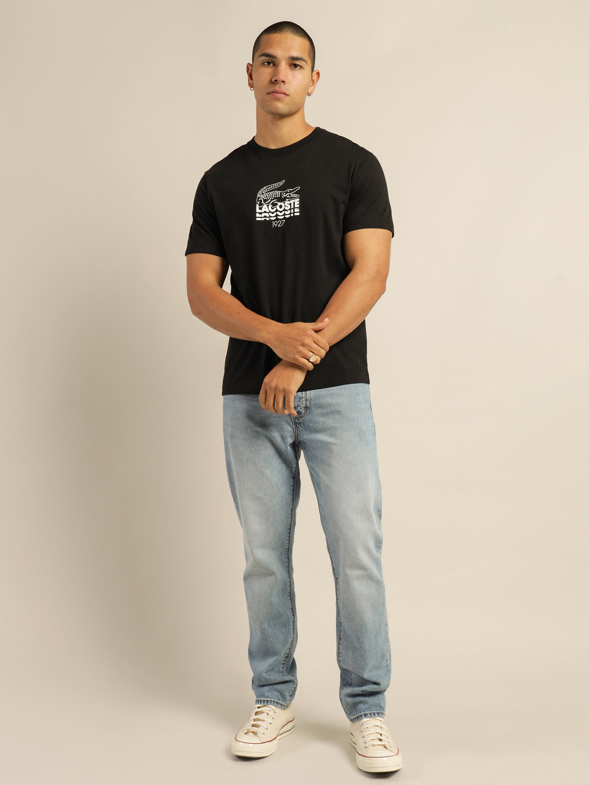 Lifestyle Logo Croc T-Shirt in Black
