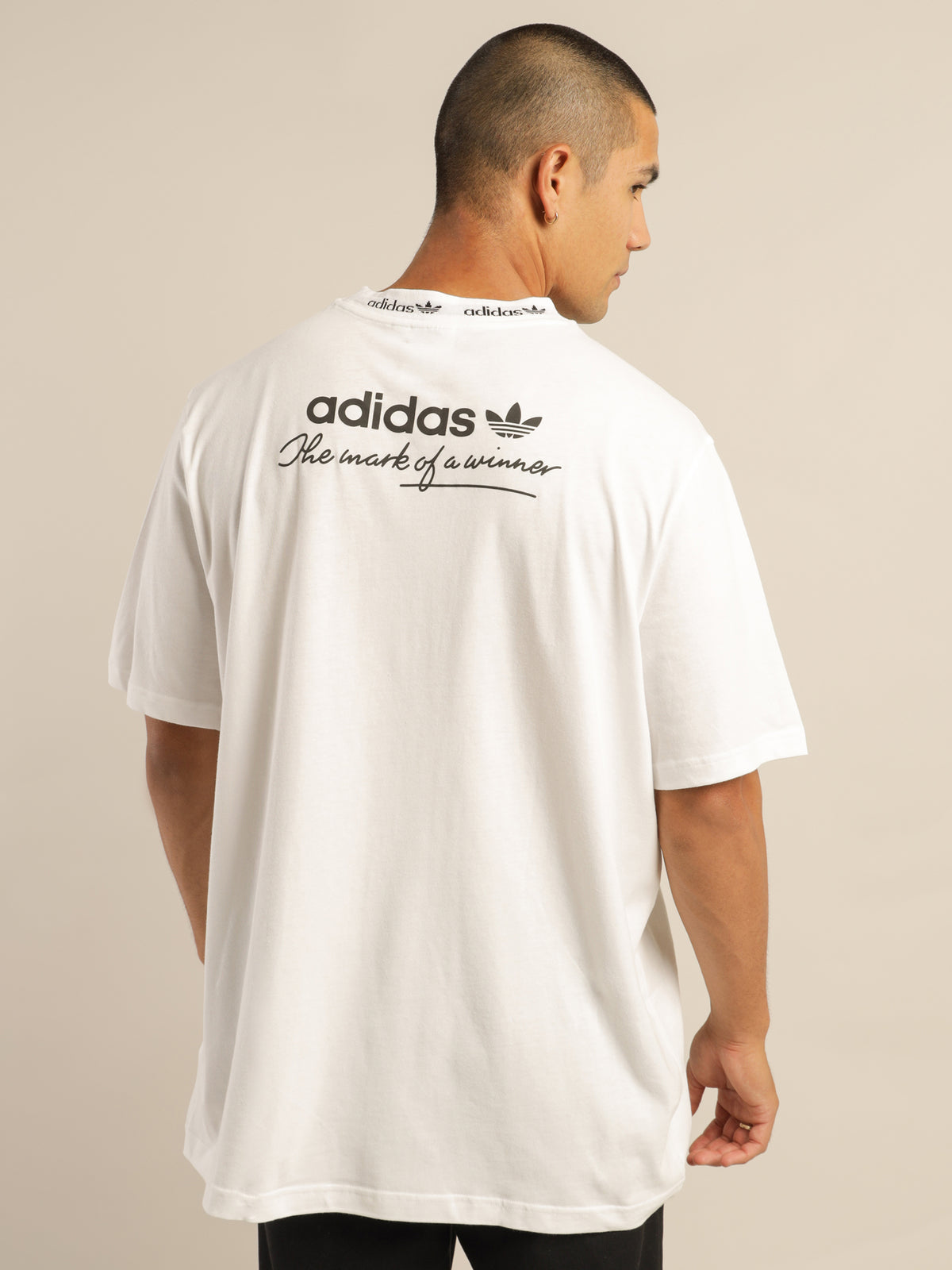 Trefoil Linear T-Shirt in White