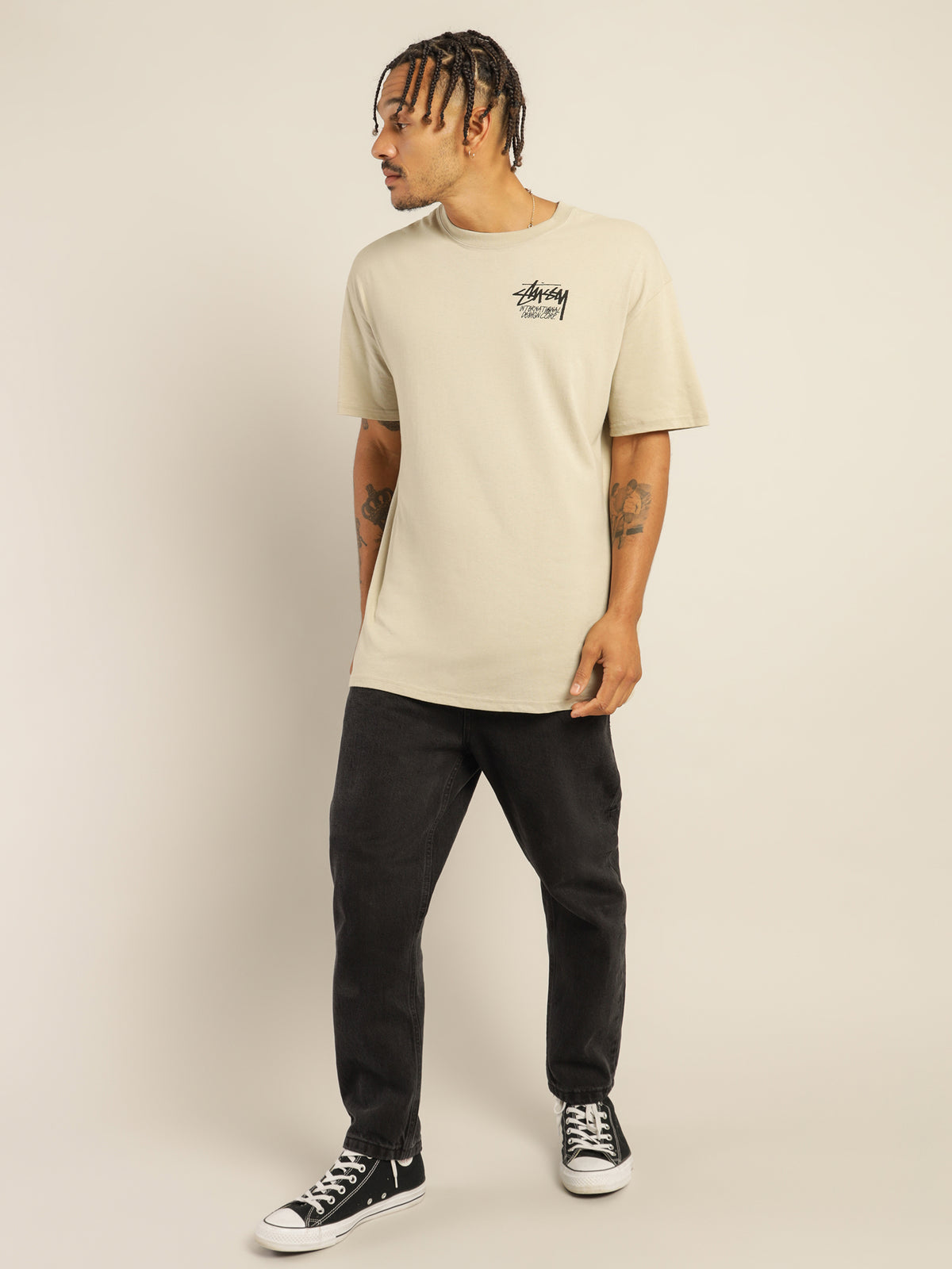 Masked Short Sleeve T-Shirt in Cement