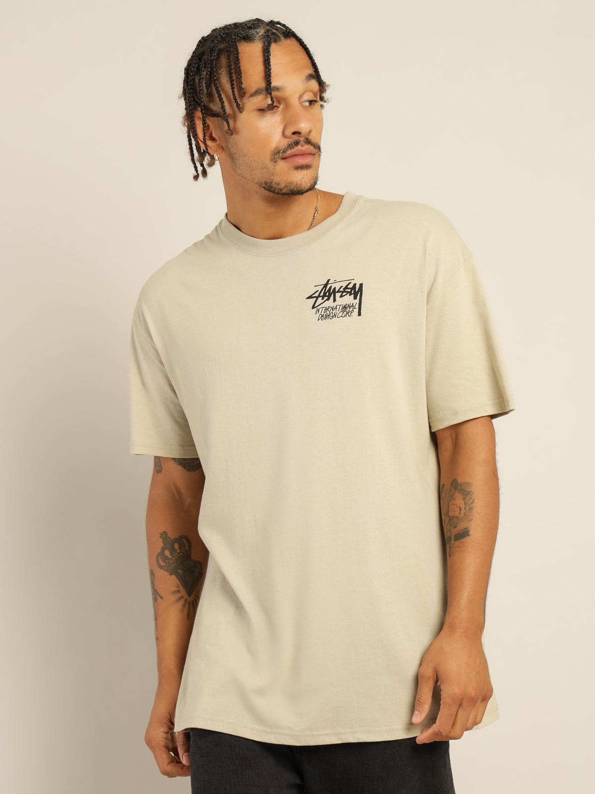 Masked Short Sleeve T-Shirt in Cement