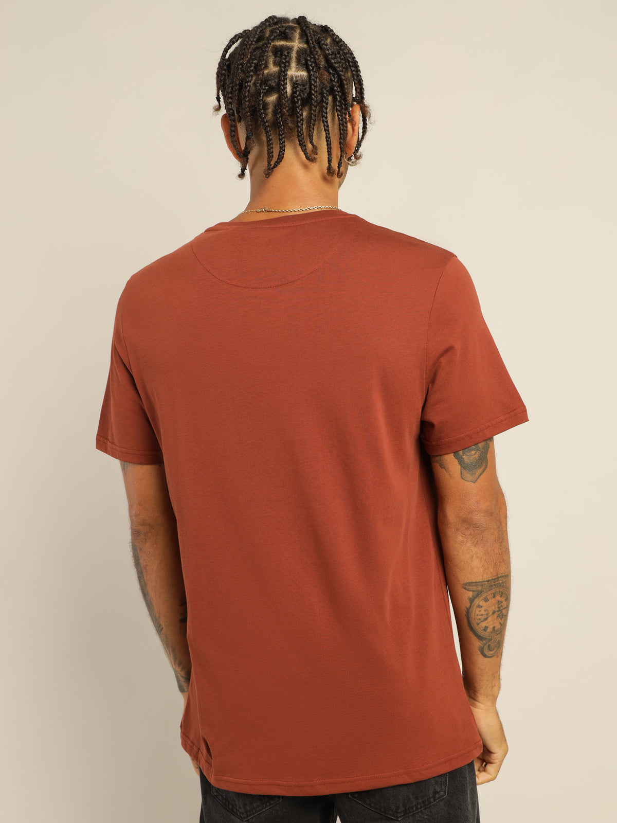 Plain T-Shirt in Rust Orange