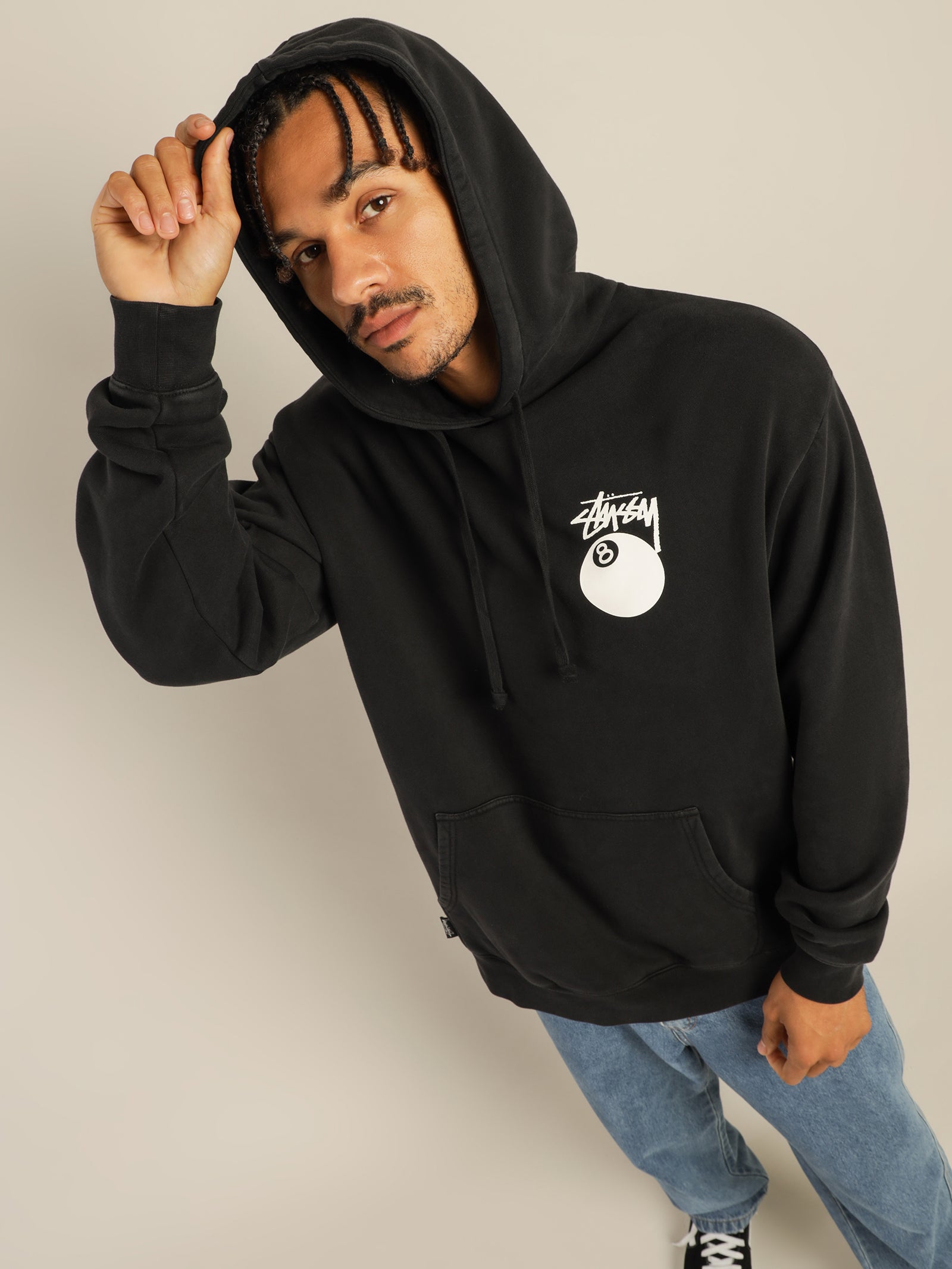 Stussy Hoodie Outfit Men Stussy Mens Clothing Ball 50/50 Hoodie