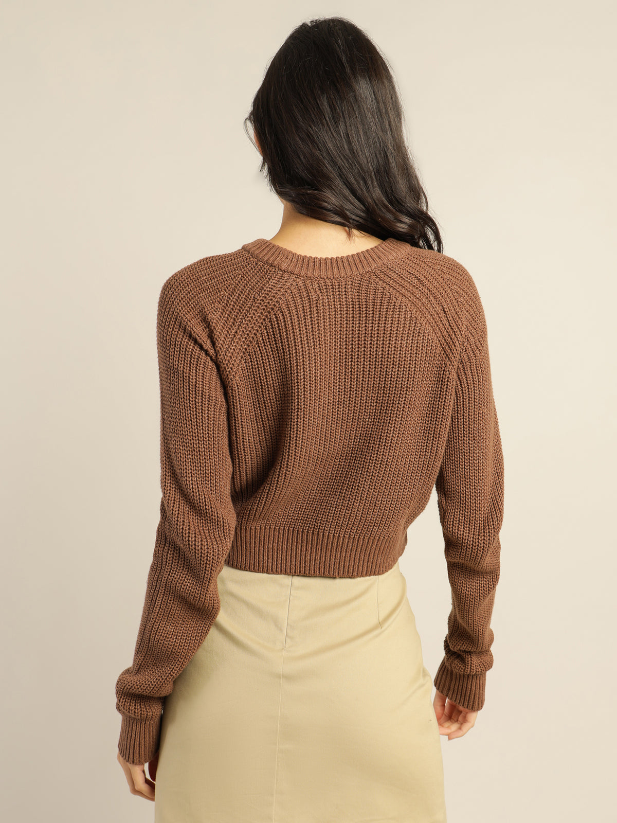Rylee Crop Knit in Chocolate