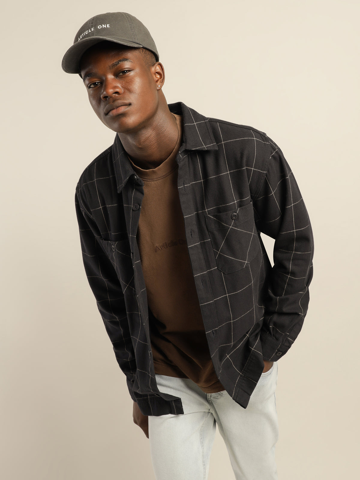 Orion Plaid Overshirt in Midnight