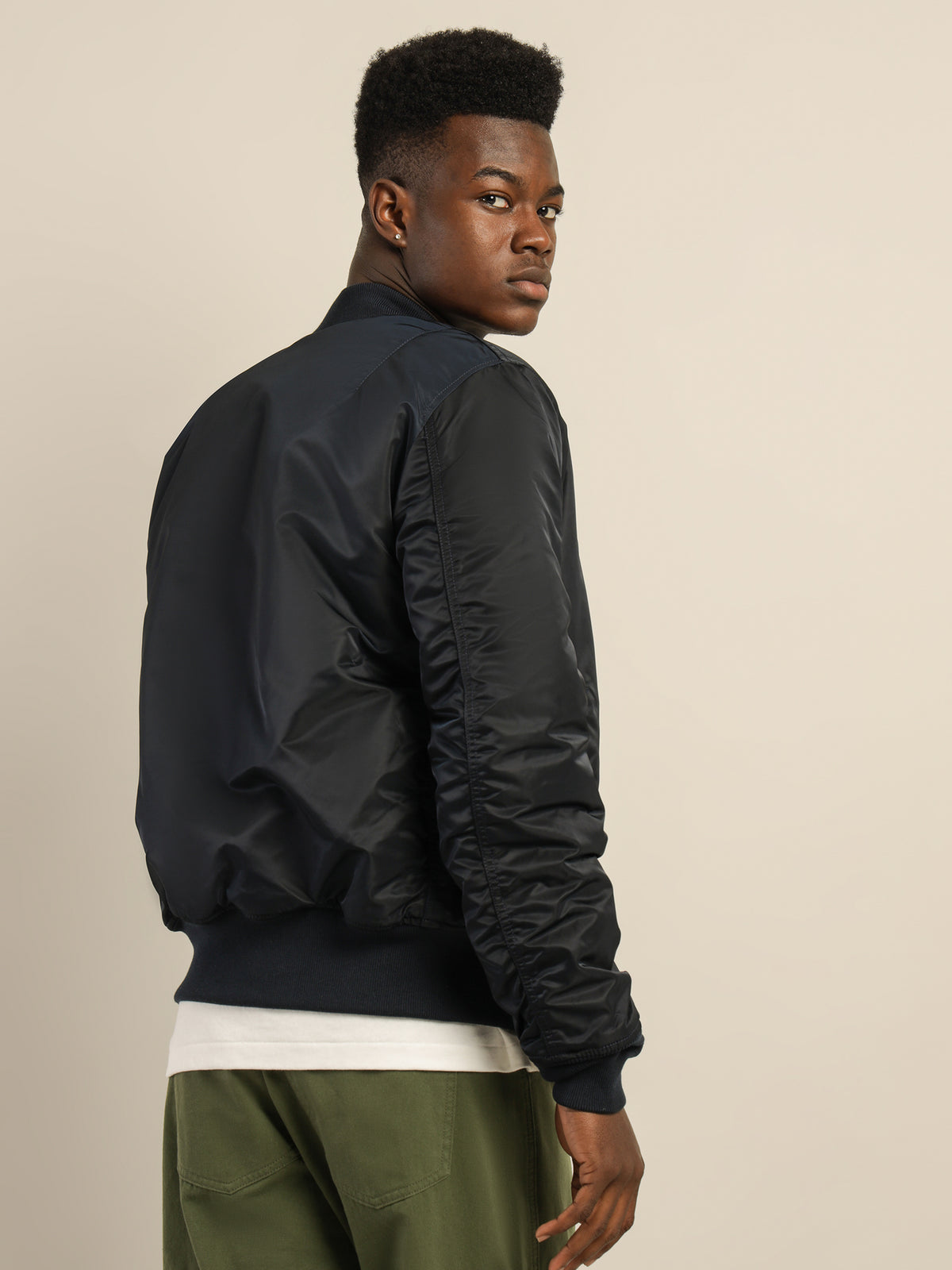 MA-1 Slim Fit Reversible Bomber Jacket in Navy
