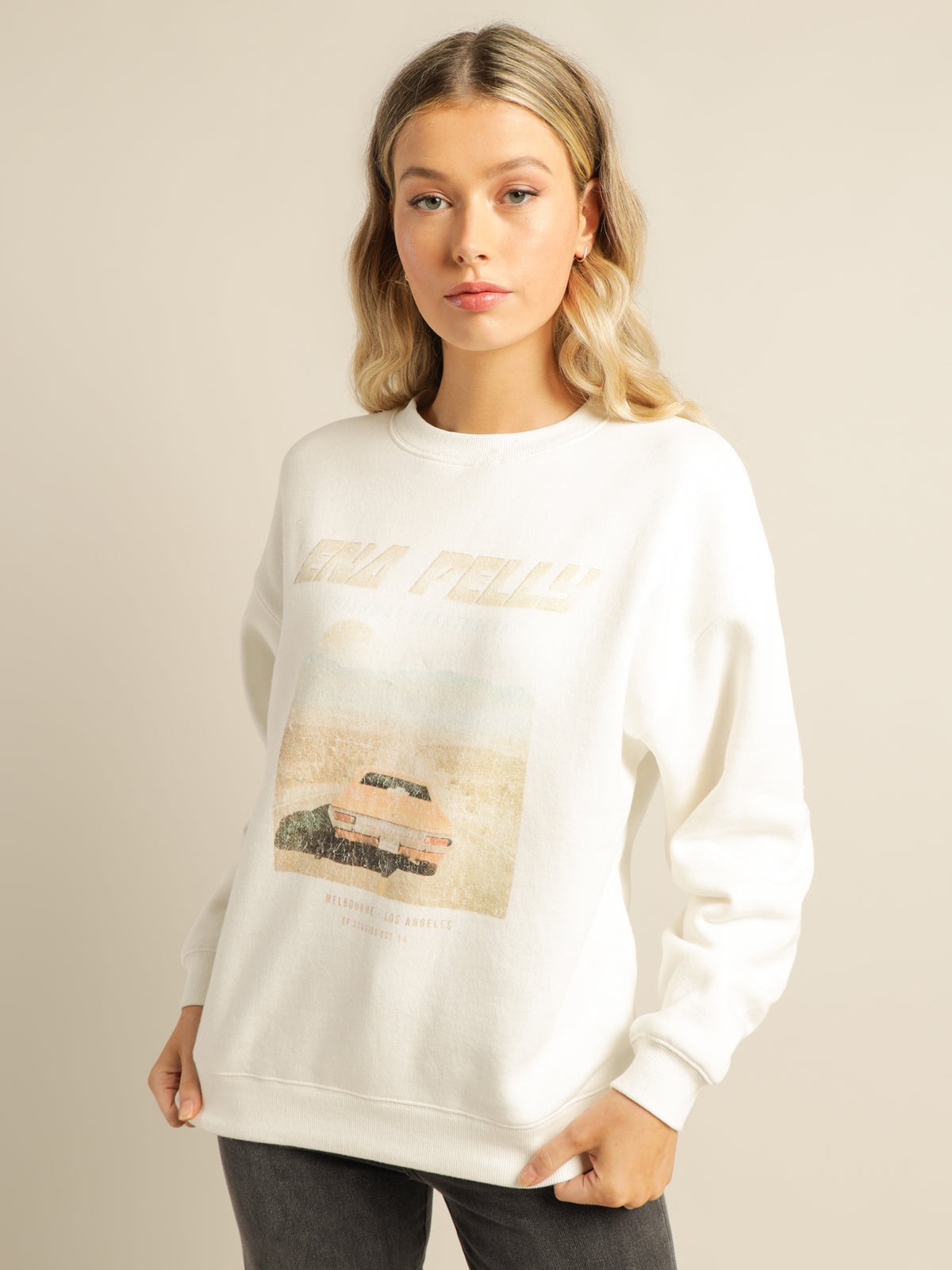 Highway Heartbreak Sweater in Vintage White