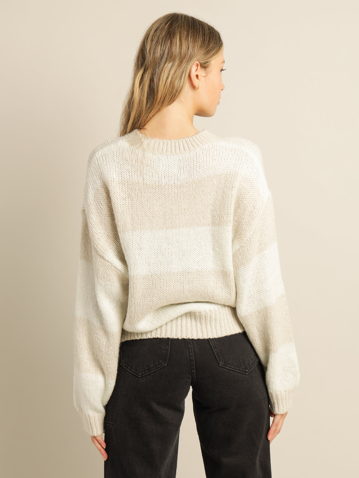 Dion Knit Sweater in Sand Stripe