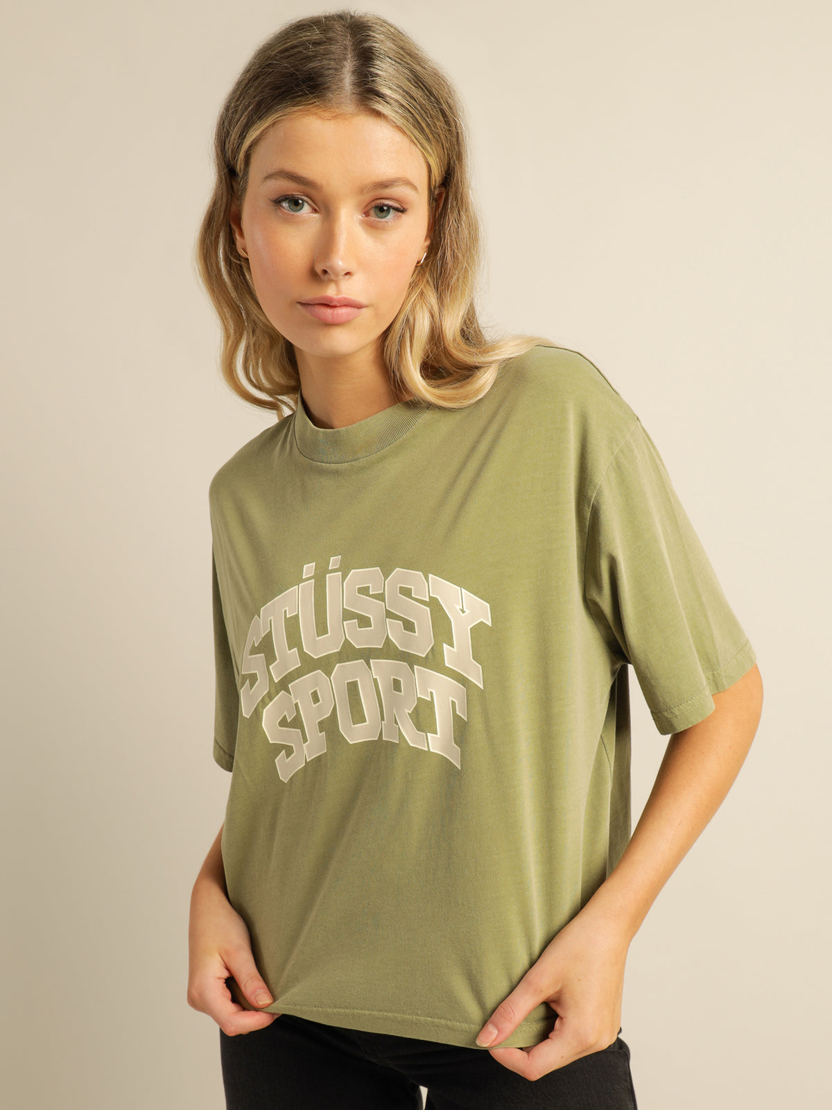 Collegiate Boxy T-Shirt in Herb Green