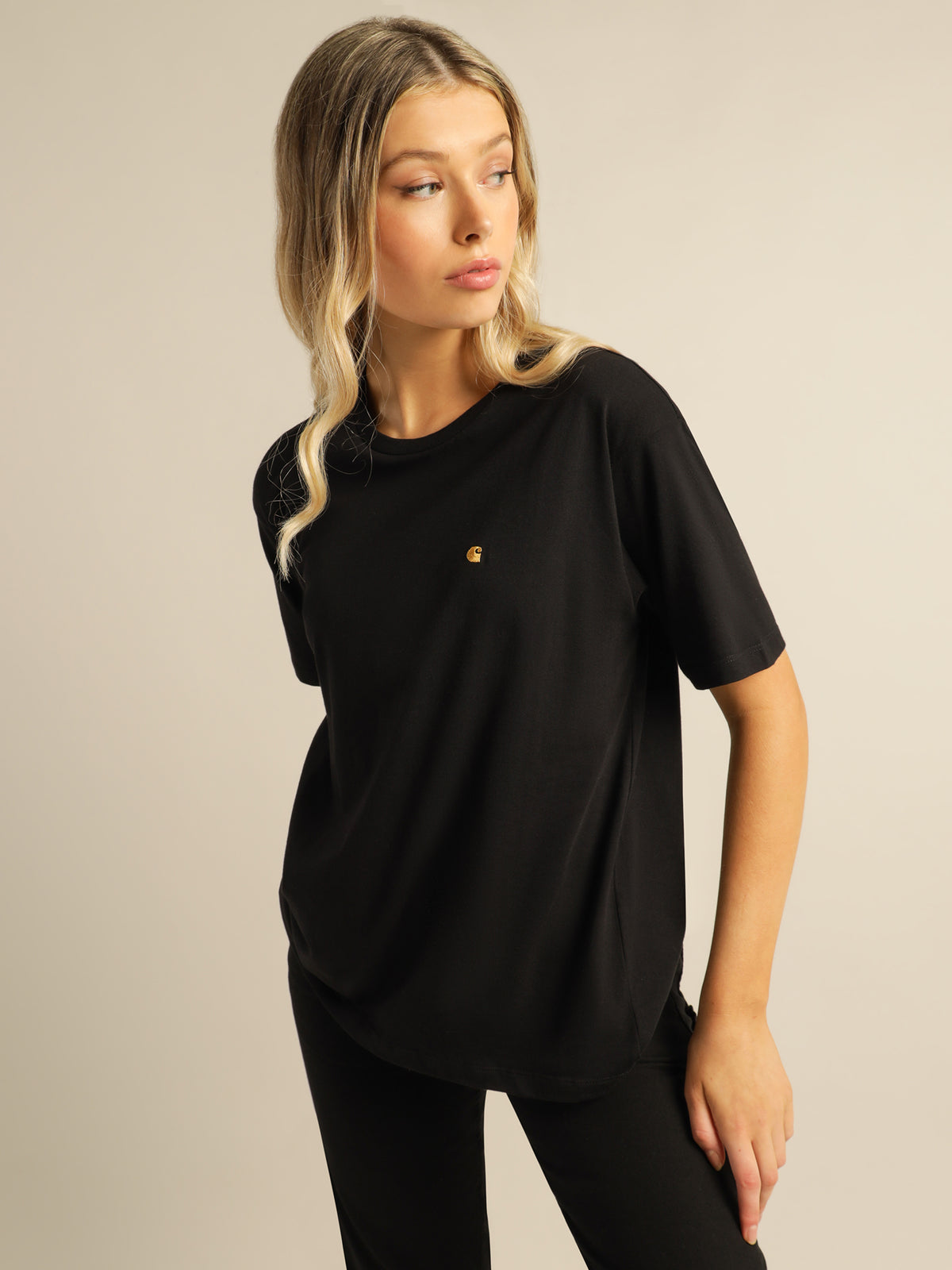 Short Sleeve Chase T-Shirt in Black and Gold