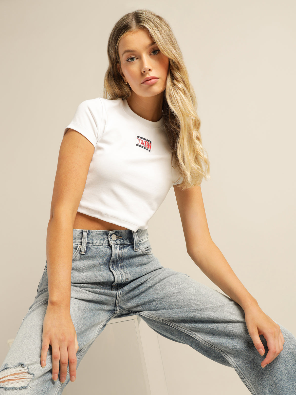 Baby Crop Timeless T-Shirt in White